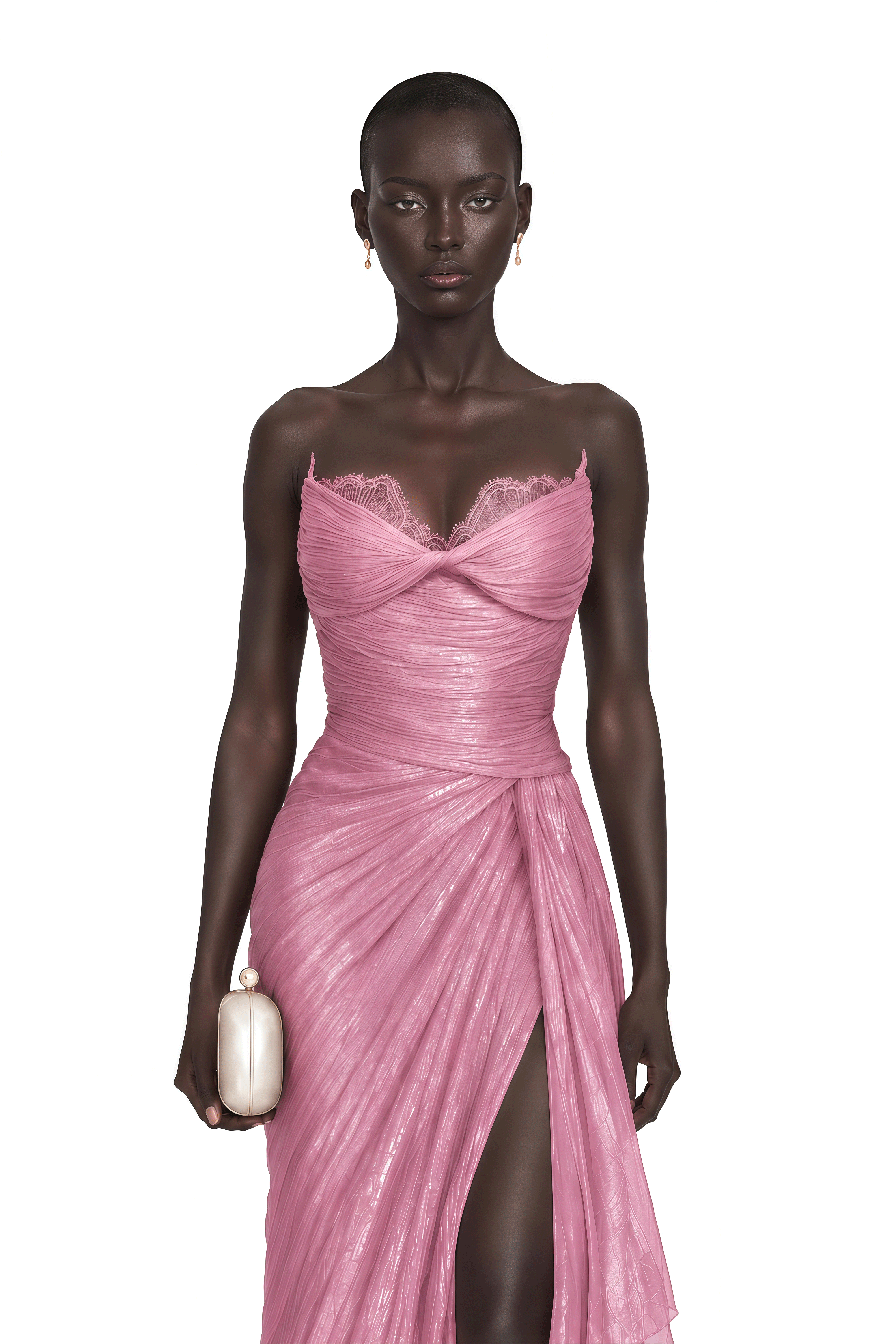 Constanza Pink Off Shoulder Ruched Maxi Dress