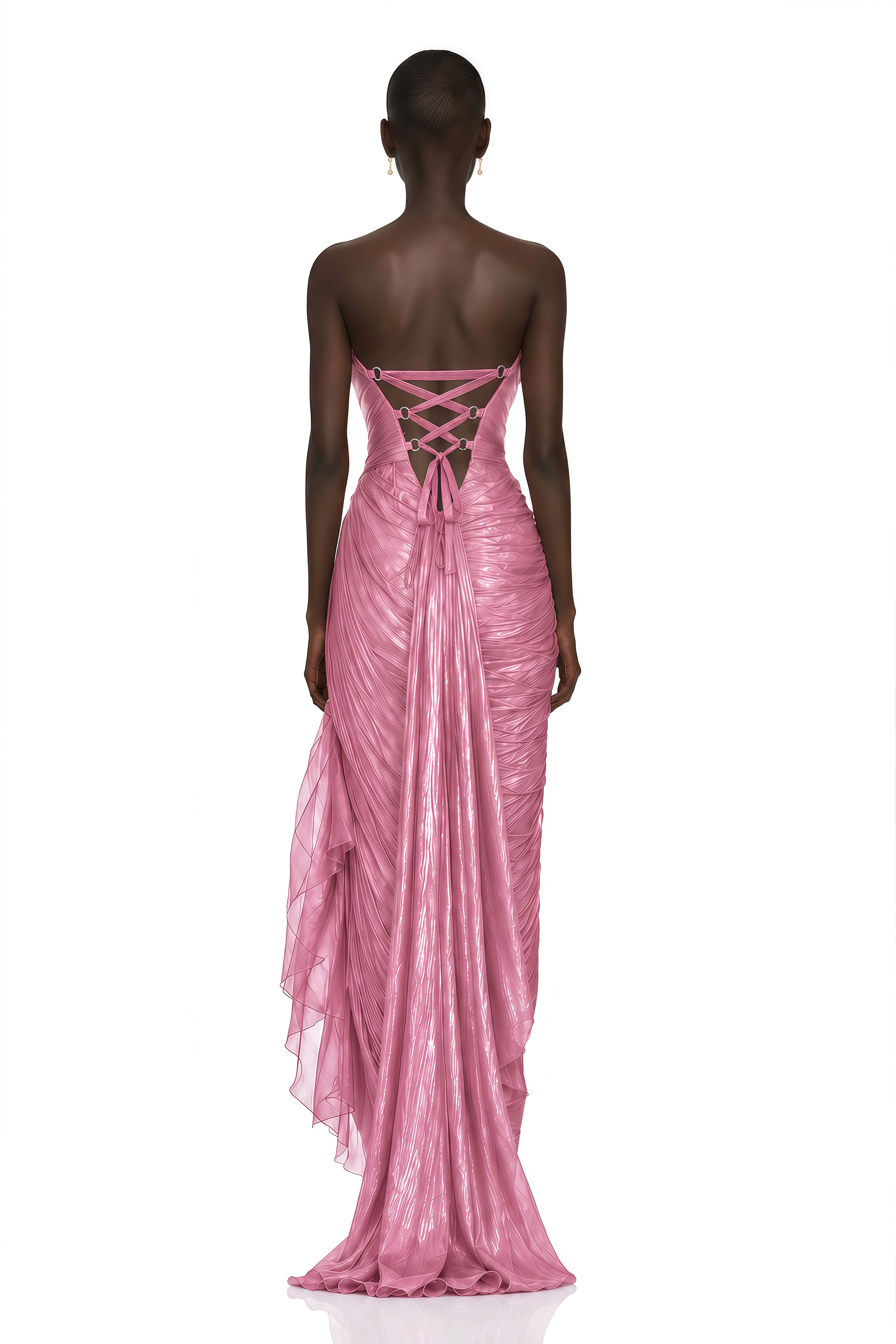 Constanza Pink Off Shoulder Ruched Maxi Dress