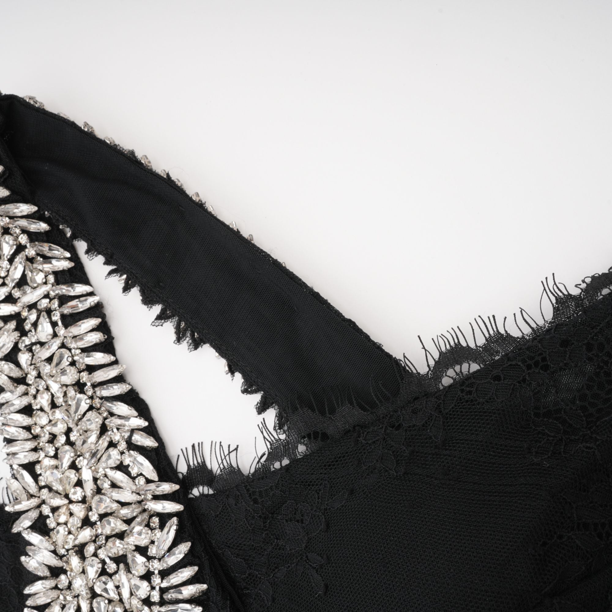 Irène Black Crossover Crystal-Embellished Maxi Dress