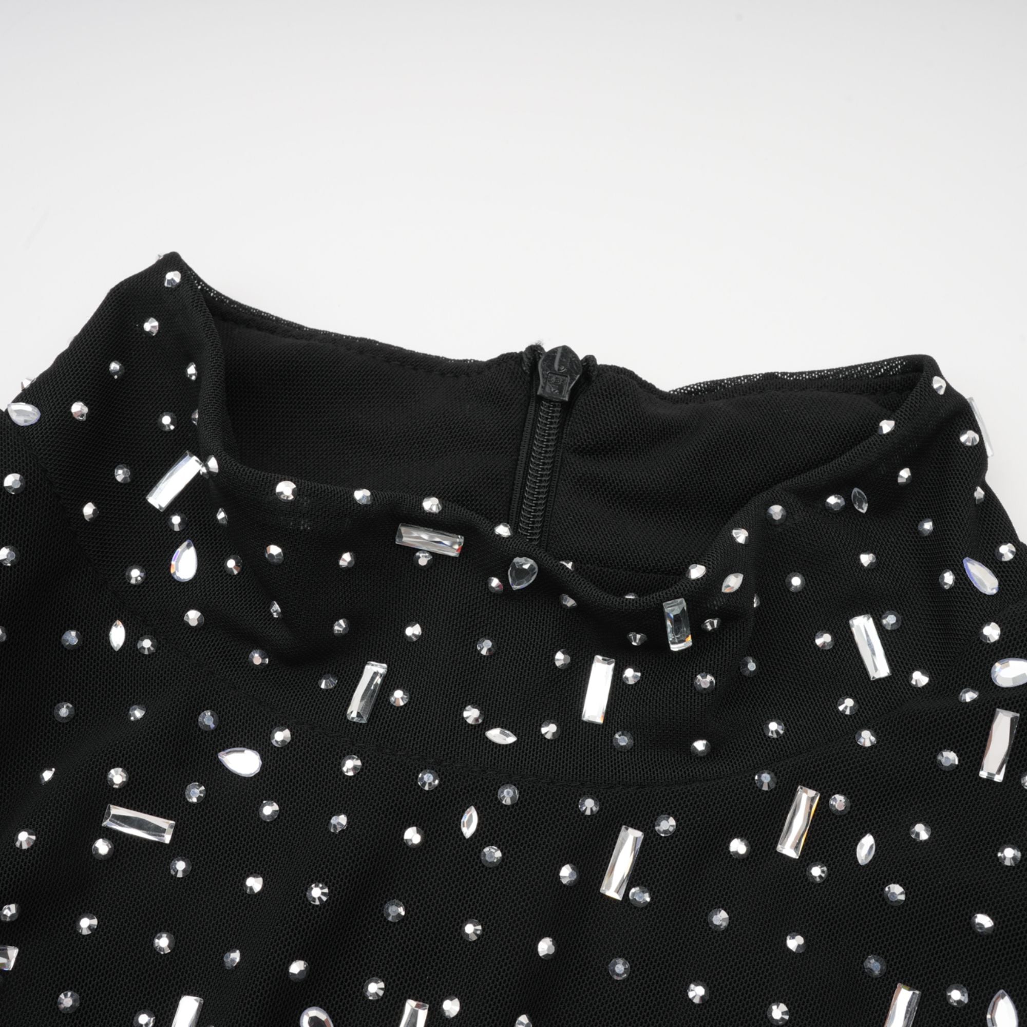 Léna Black Embellished Semi-Sheer Maxi Dress