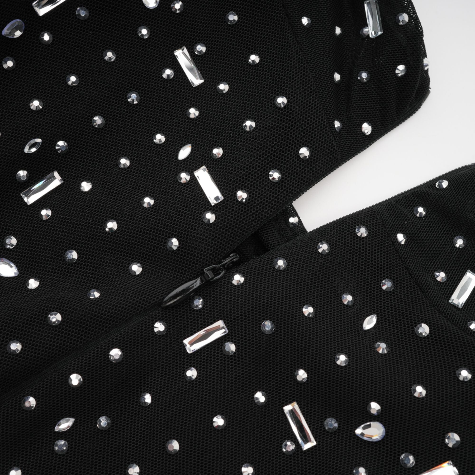 Léna Black Embellished Semi-Sheer Maxi Dress