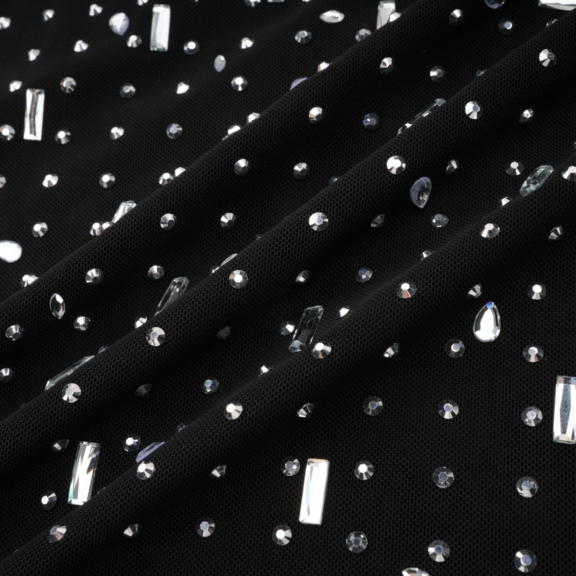 Léna Black Embellished Semi-Sheer Maxi Dress