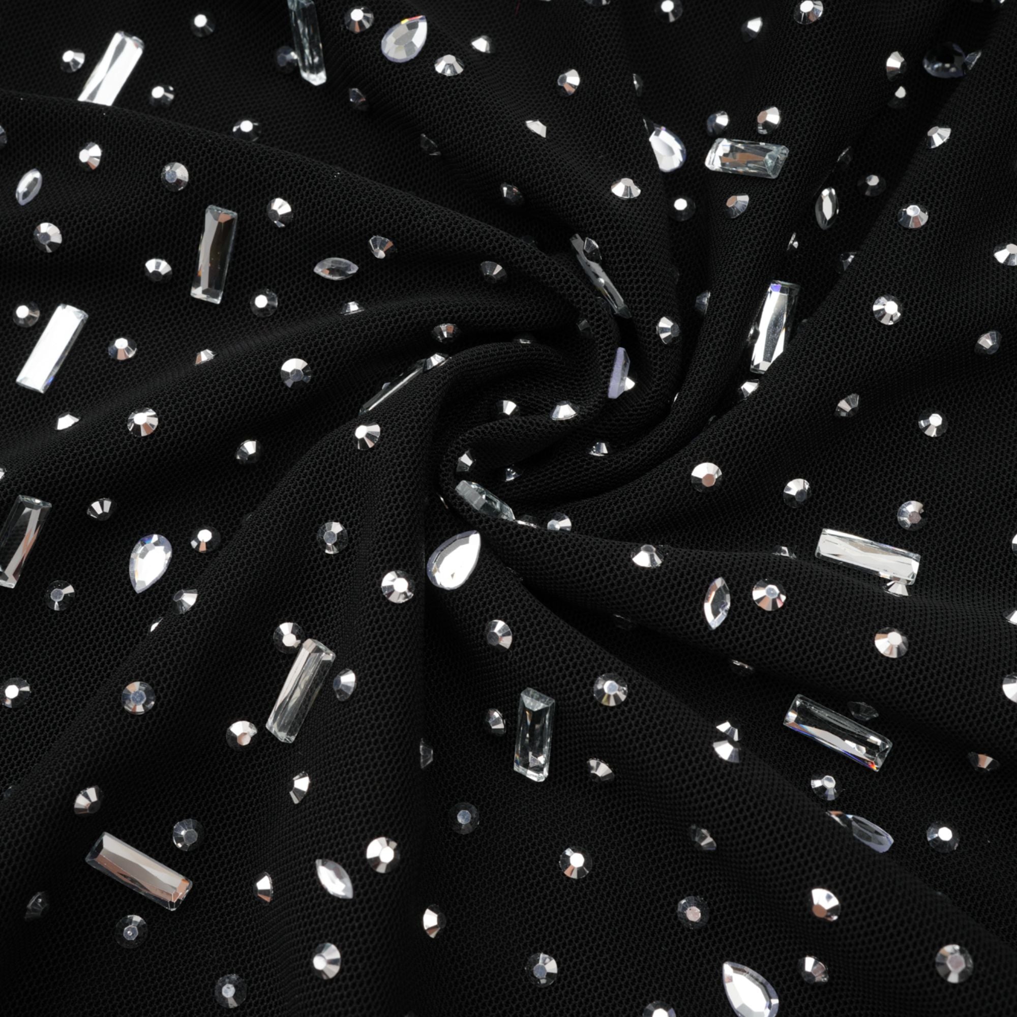 Léna Black Embellished Semi-Sheer Maxi Dress