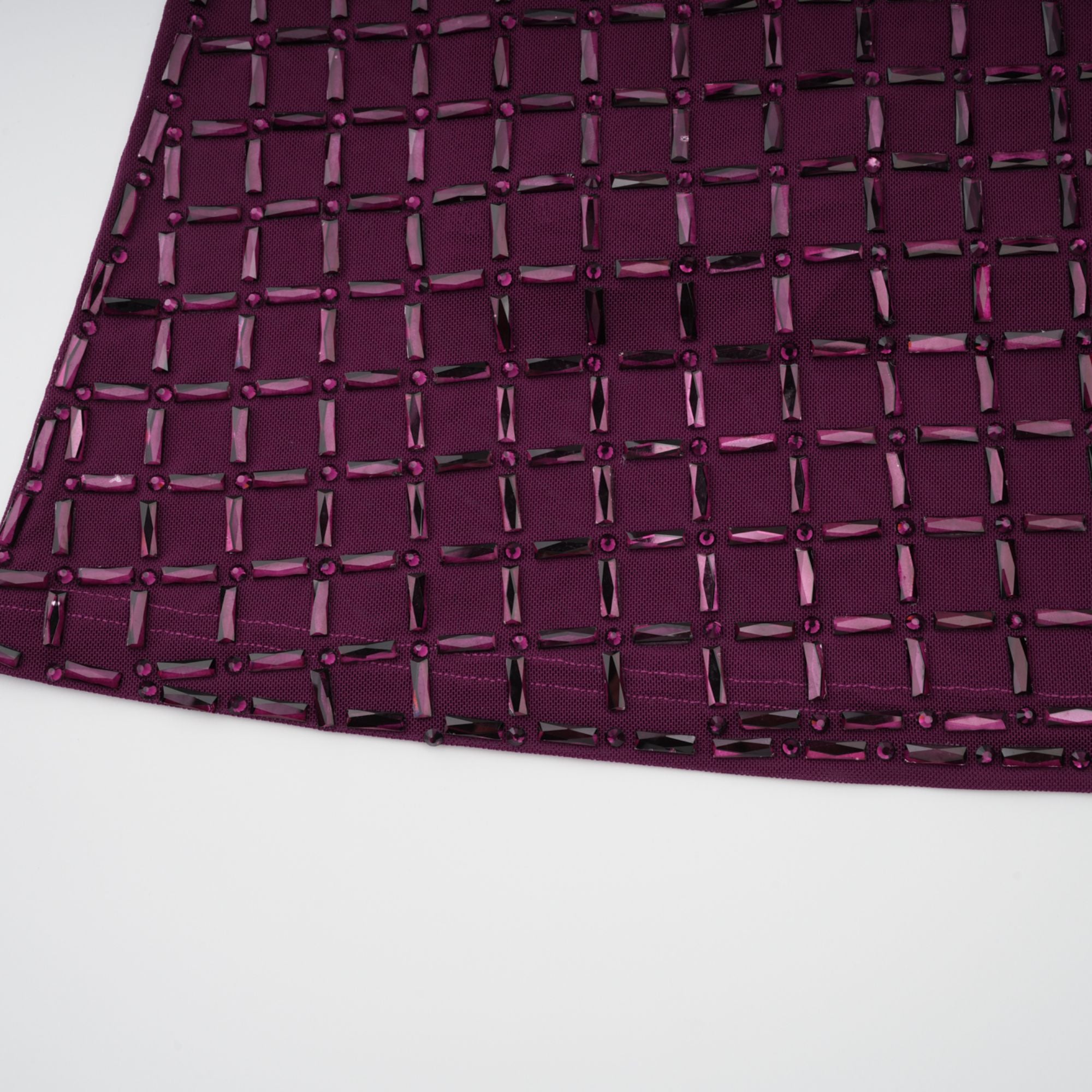 Térébenthine Purple Rhinestone Mesh Maxi Dress