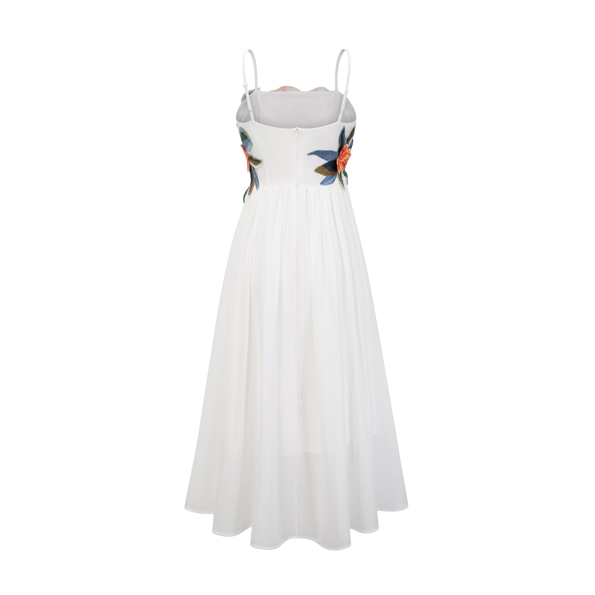 Josette floral-embroidered shirred maxi dress in White (Final Sale-US Only)