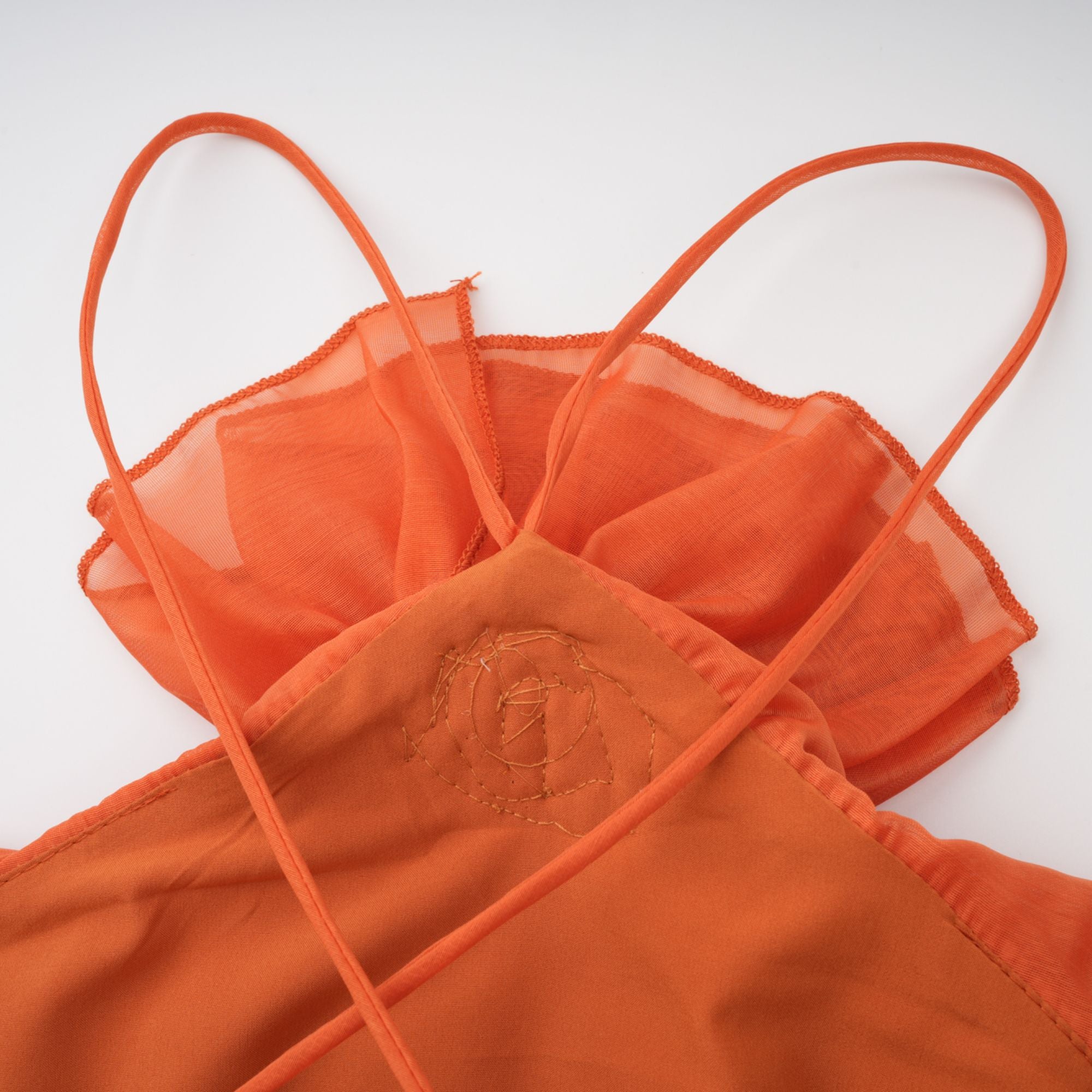 carrie halter dress Orange Halterneck Flounced Maxi – Miss Rosier cowl neck dress