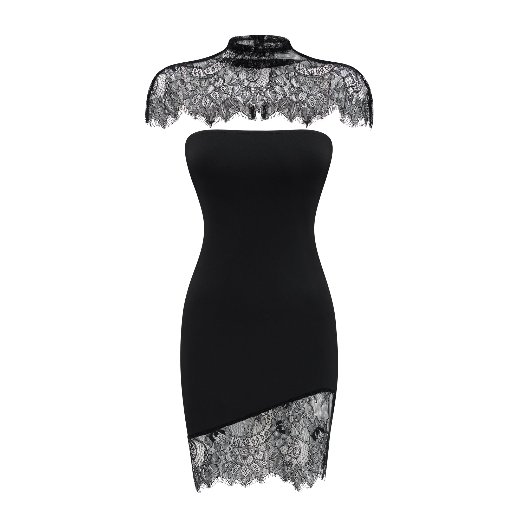 Alvaro Black Lace Shawl & Dress Set