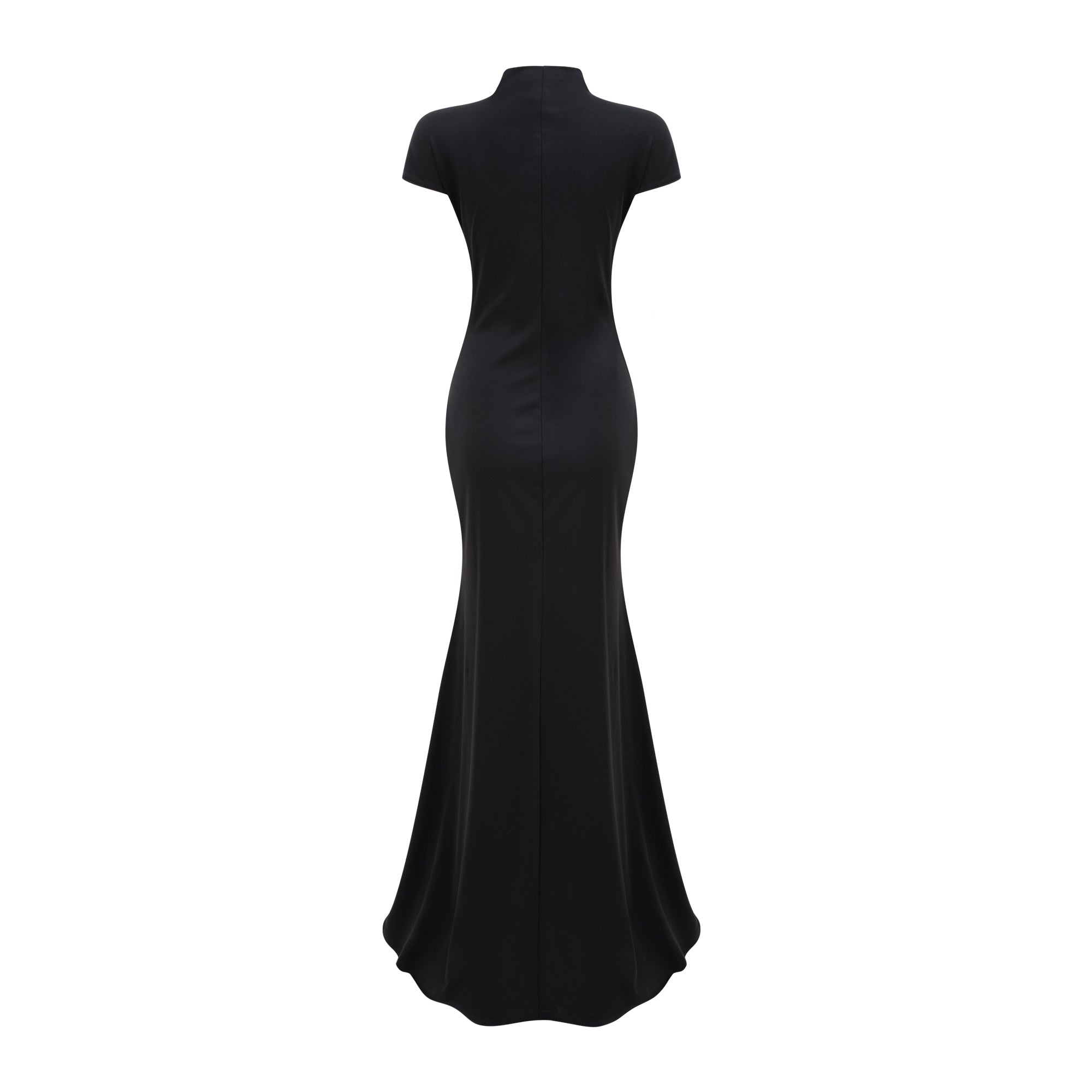 Andrea Black Keyhole Maxi Dress with High Thigh Slit – Miss Rosier