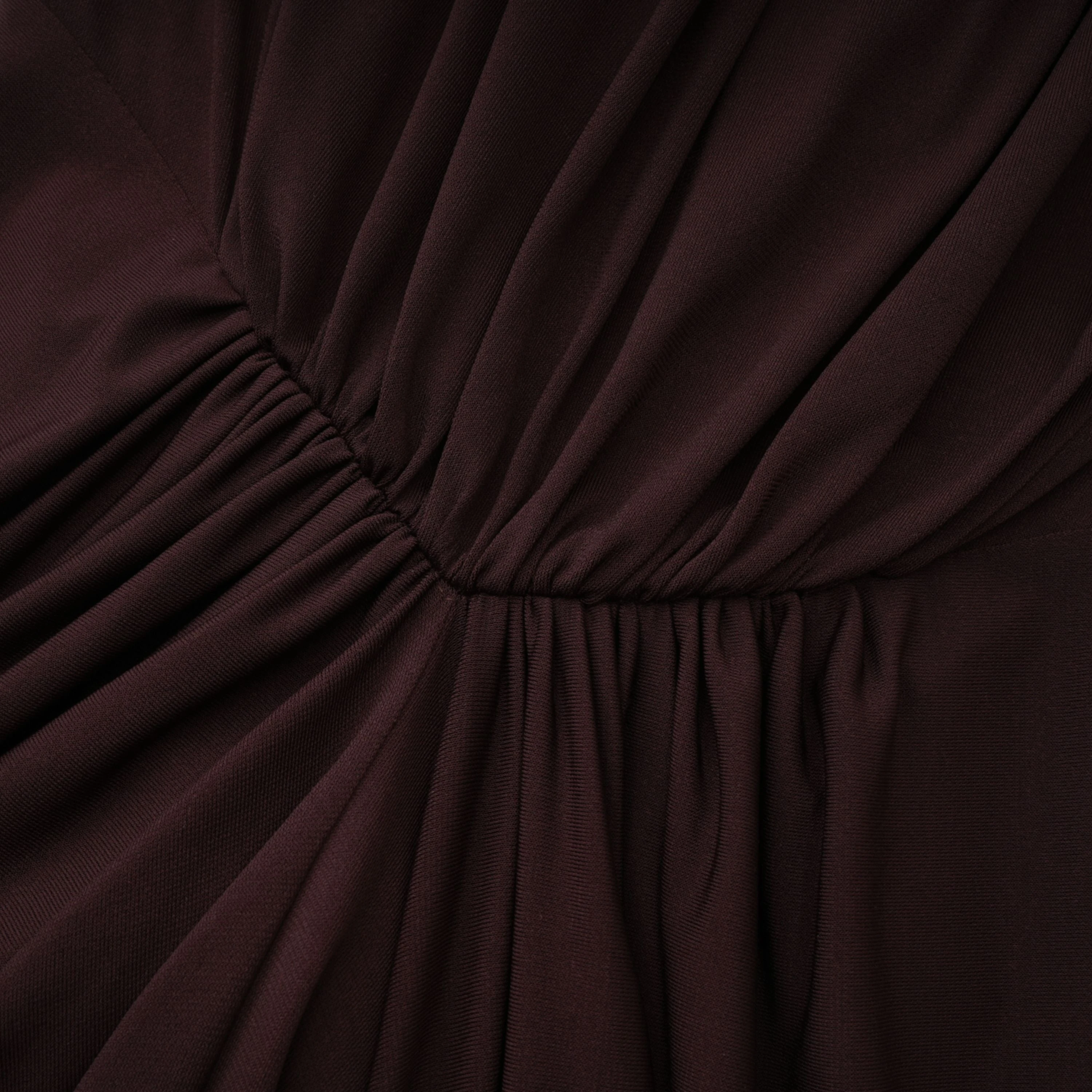 Honoria Chocolate Brown Off Shoulder Maxi Dress