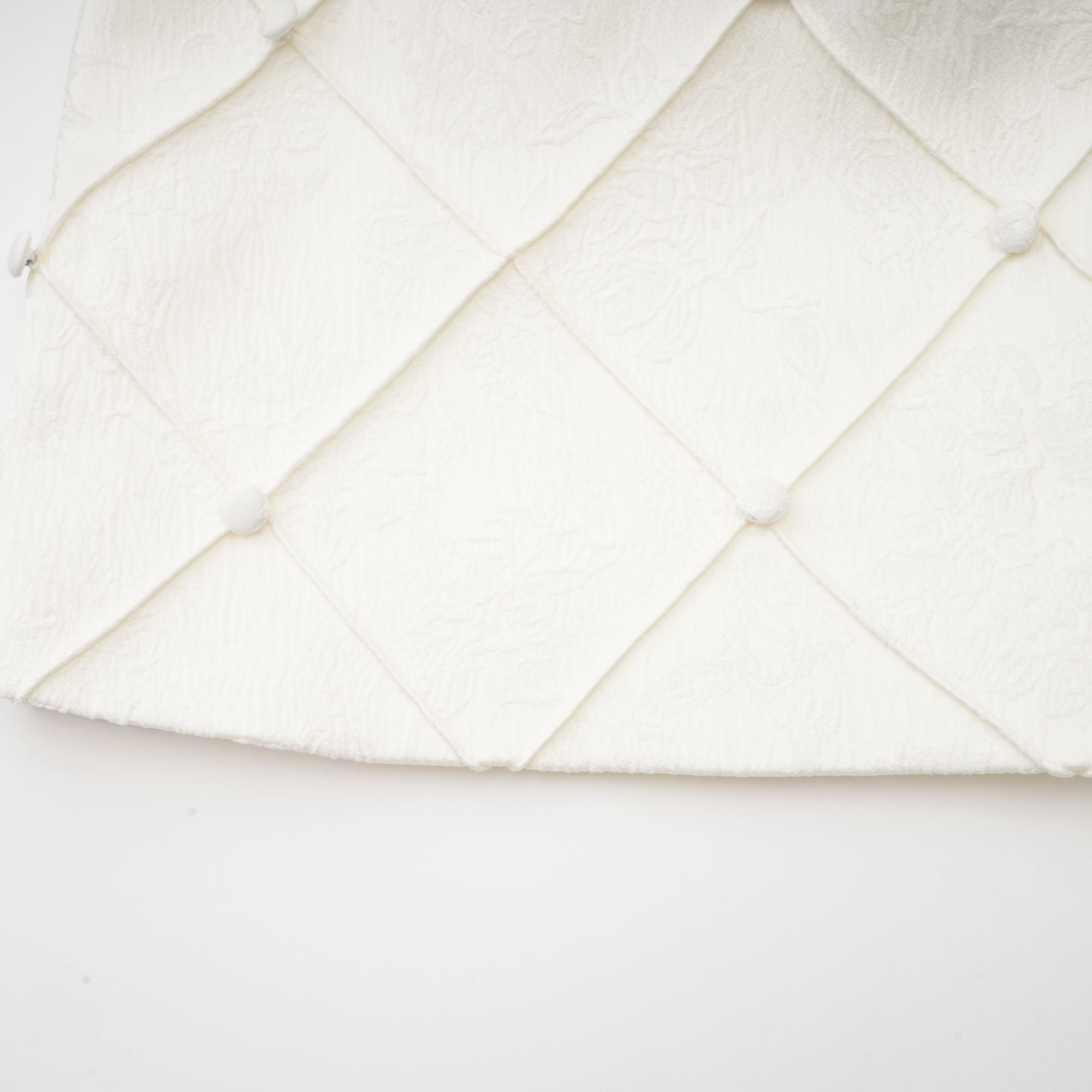Coralie White Petal-Detail Buttoned Mini Dress