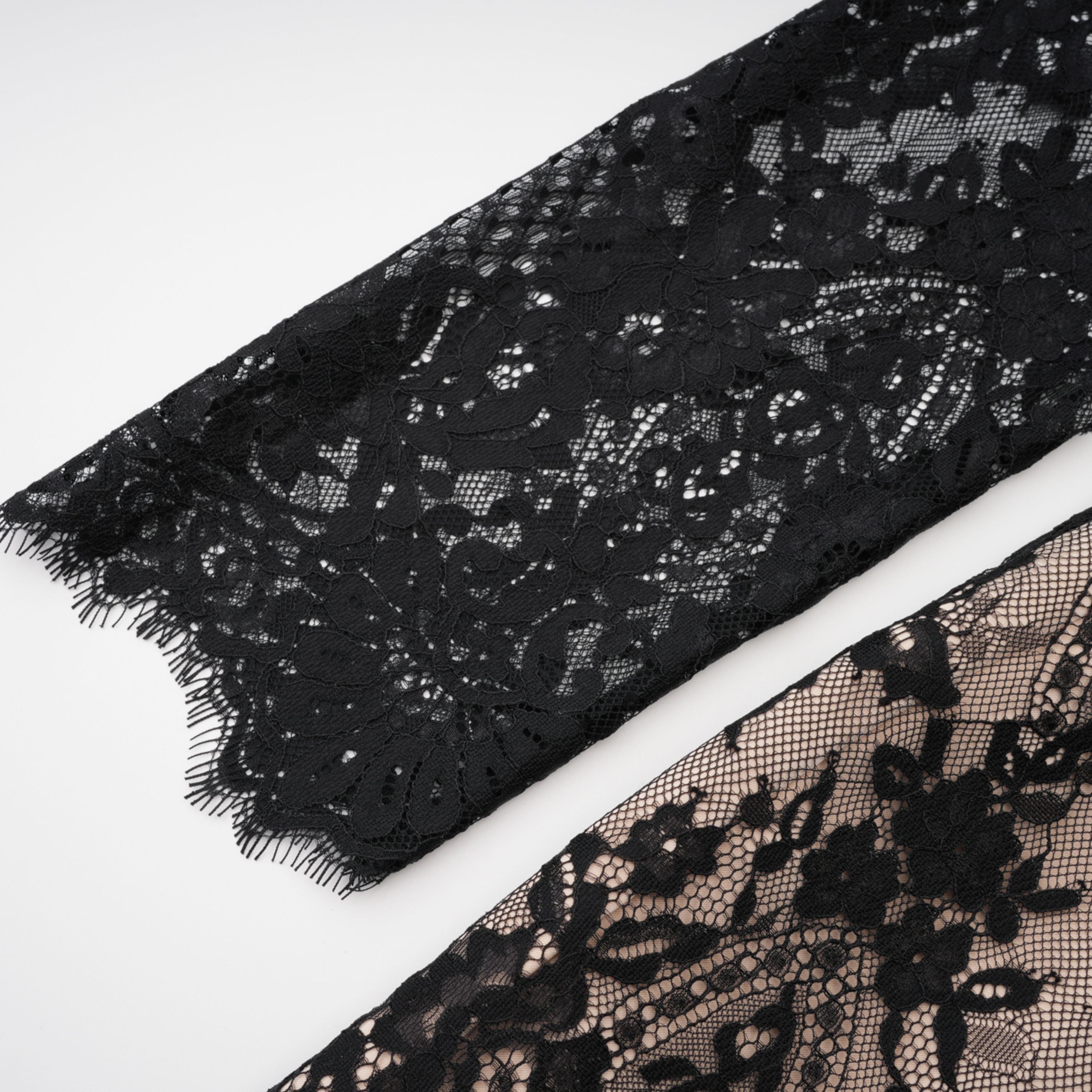 Black Floral Lace Mini Dress