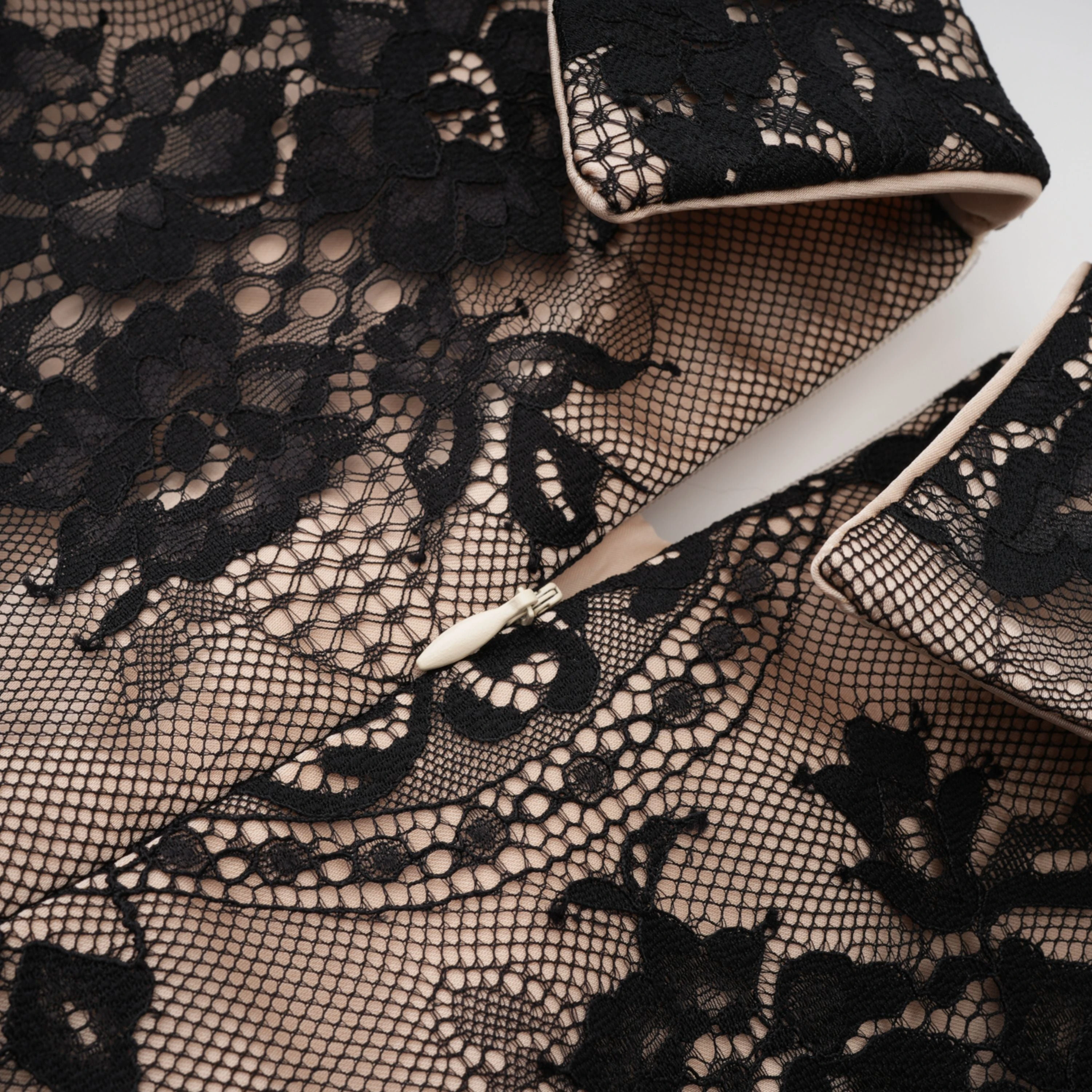 Black Floral Lace Mini Dress