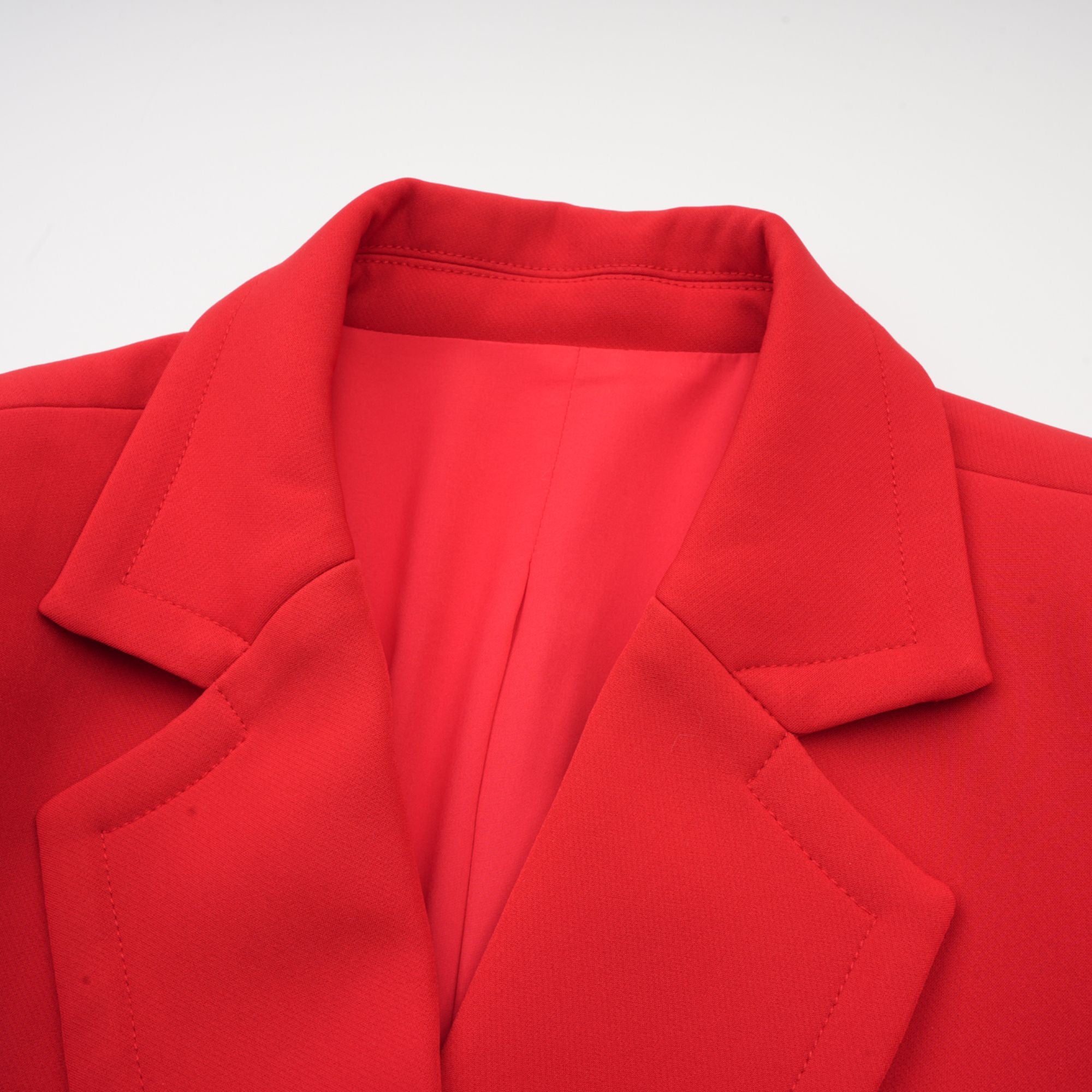 Coline Red Hourglass Double-Breasted Blazer