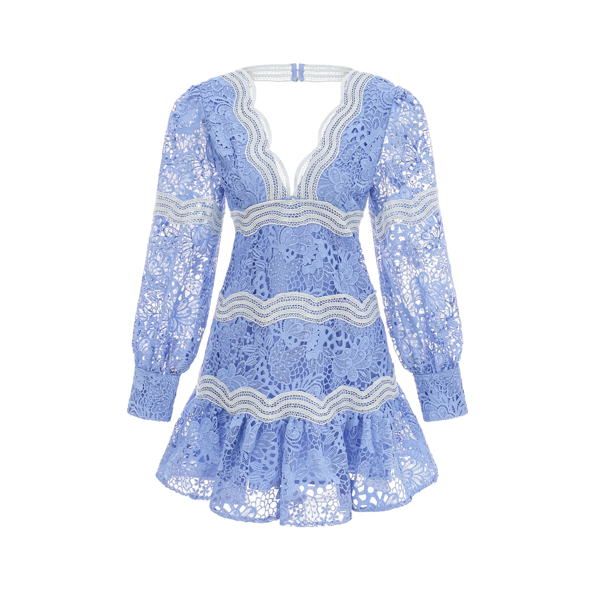 Gaëlle V-Neck Floral Embroidered Mini Dress