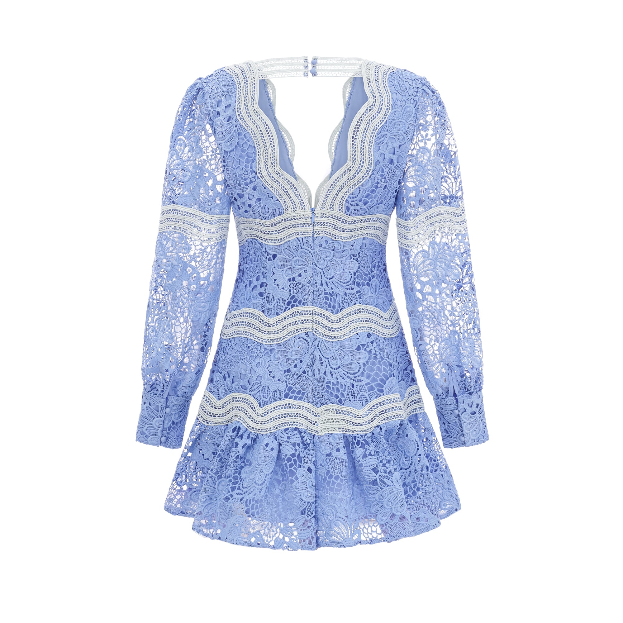 Gaëlle V-Neck Floral Embroidered Mini Dress