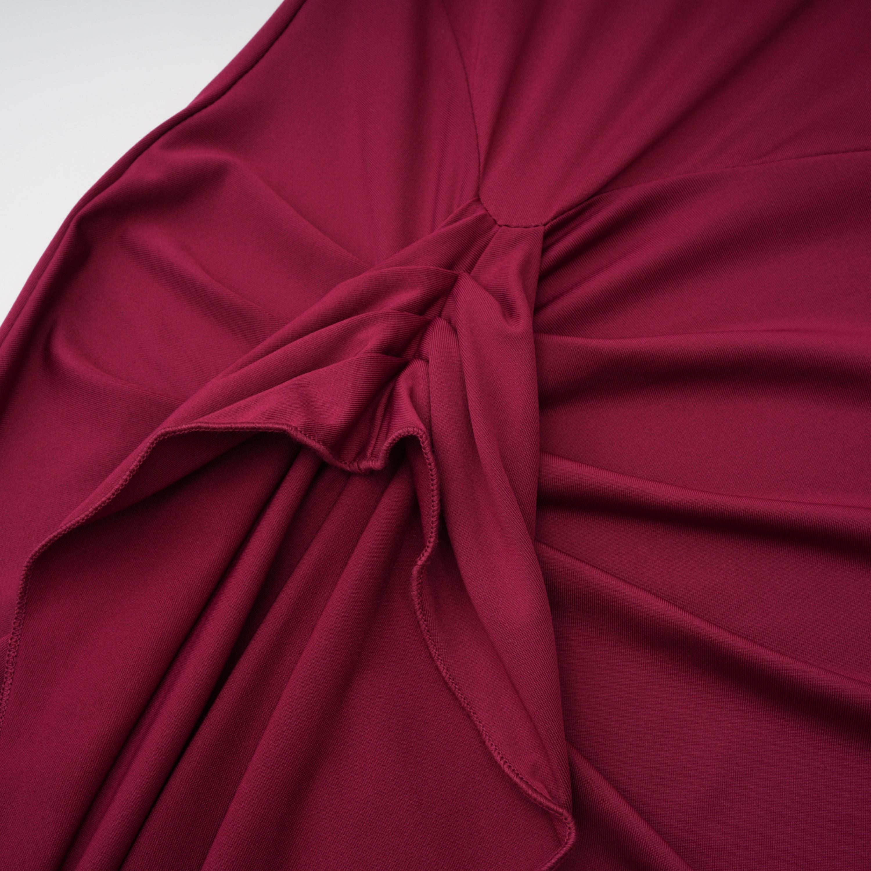 Neve Red High Neck Twist Knot Maxi Dress