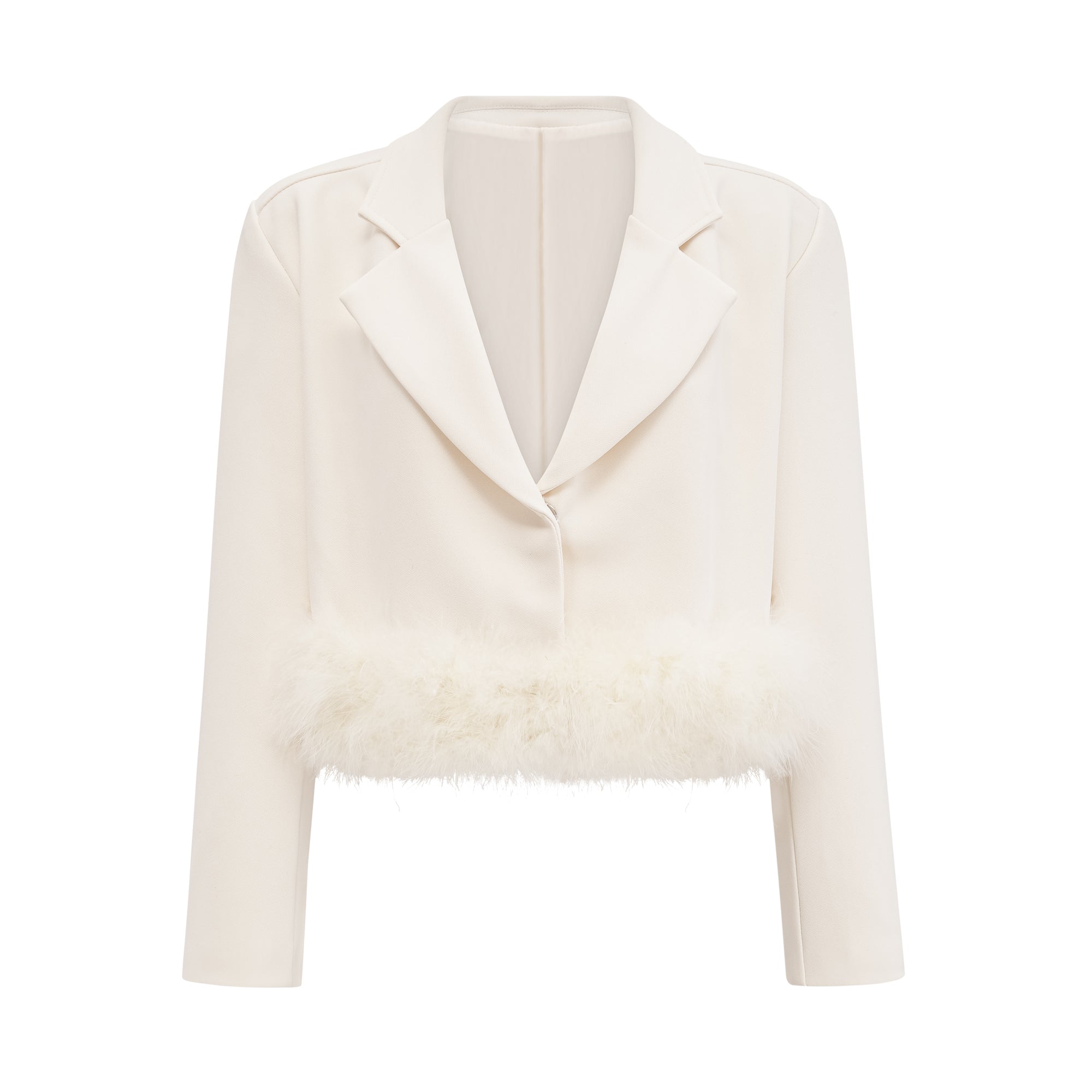 Valérie Feather-Hem Blazer & Skirt Matching Set