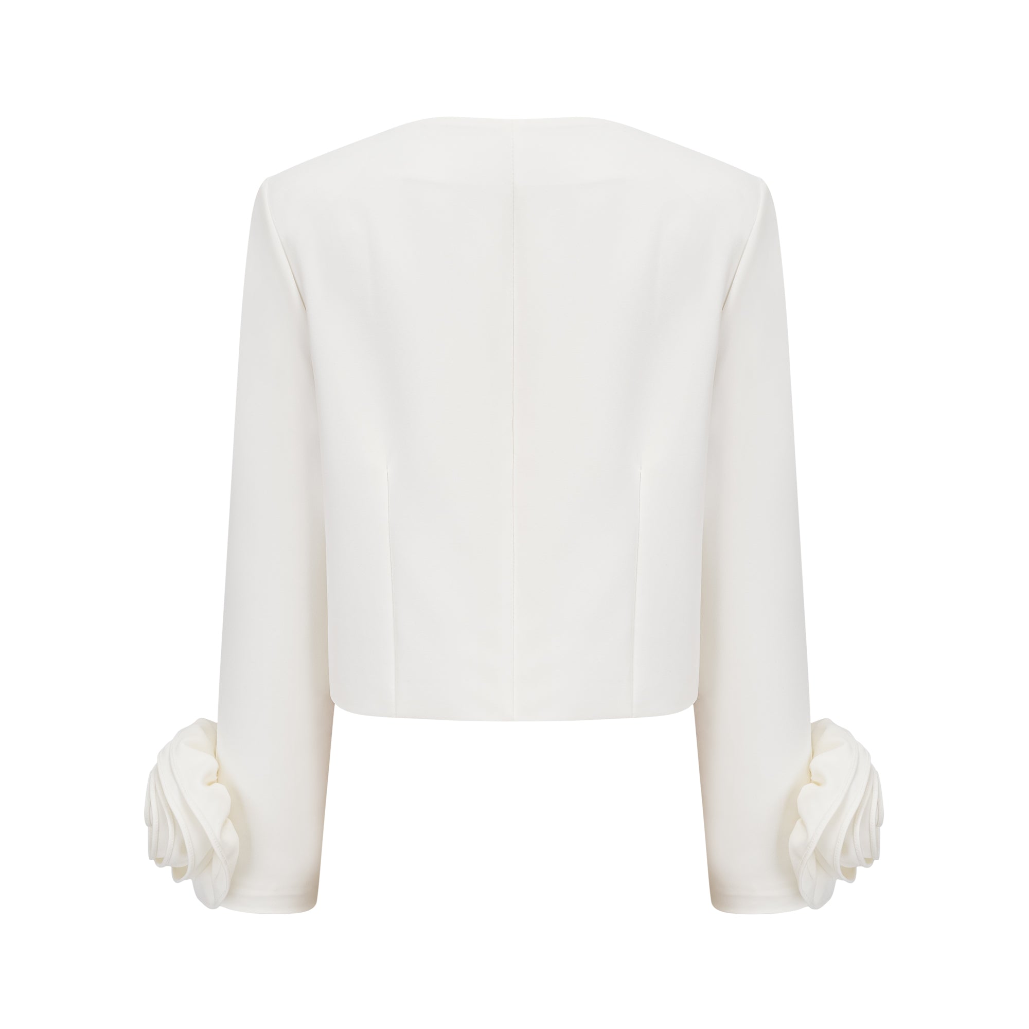 Hilaire White 3D-Petal Top & Skirt Matching Set