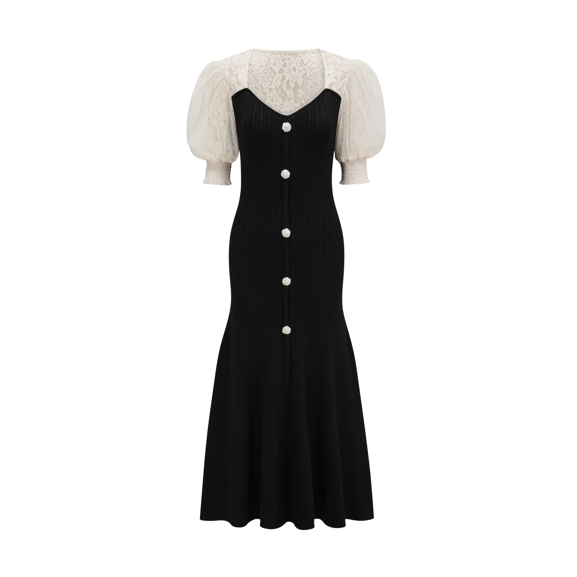 Noa lace-trimmed knit midi dress (Final Sale-US Only)