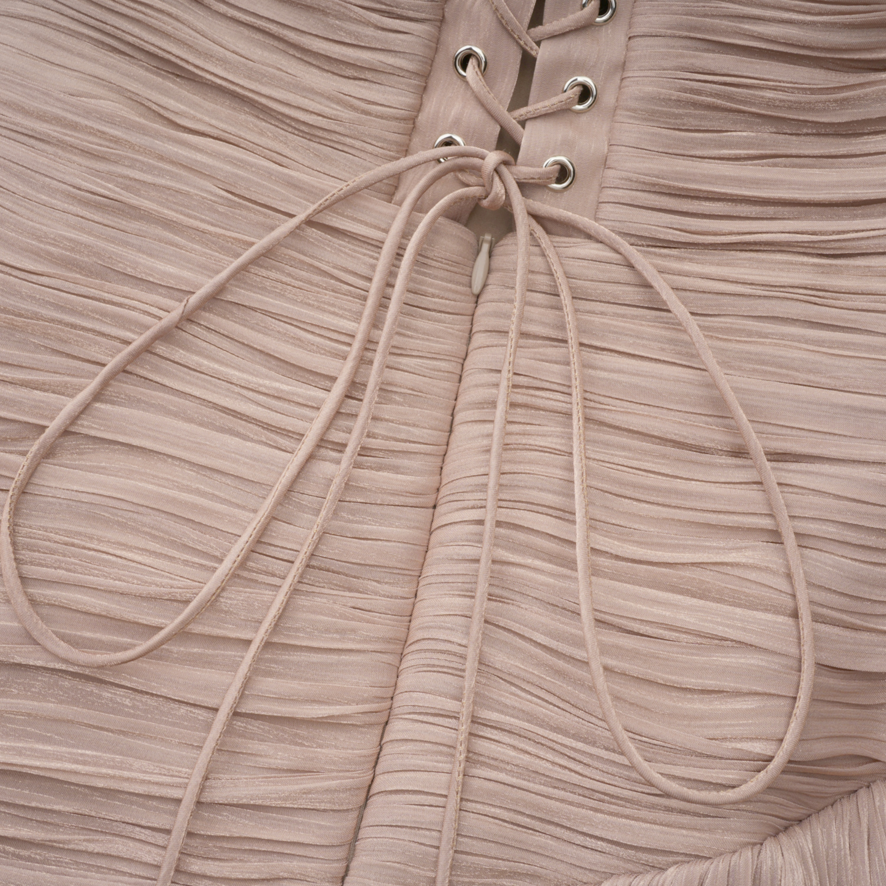 Angelina Champagne Brown Off Shoulder Pleated Maxi Dress