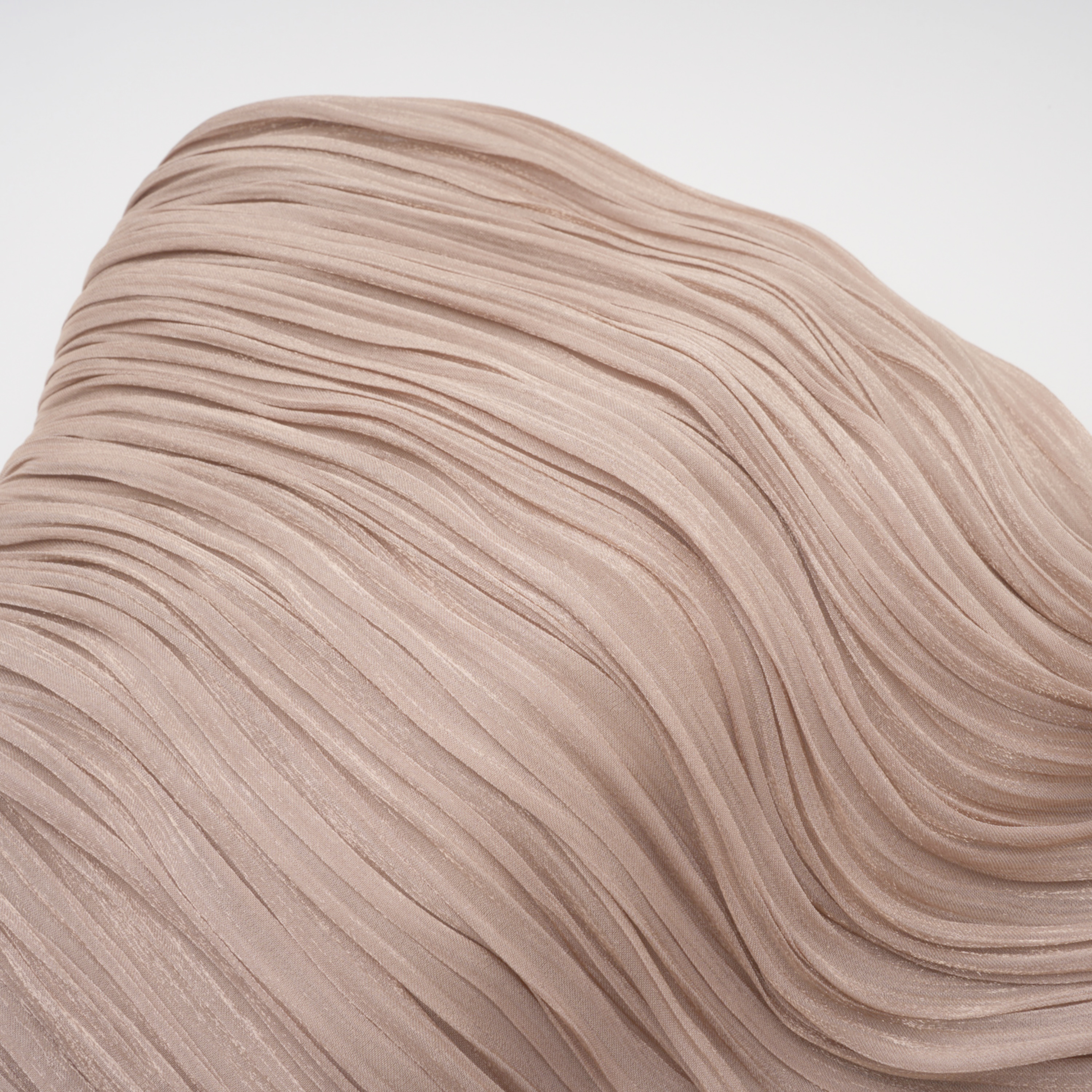 Angelina Champagne Brown Off Shoulder Pleated Maxi Dress
