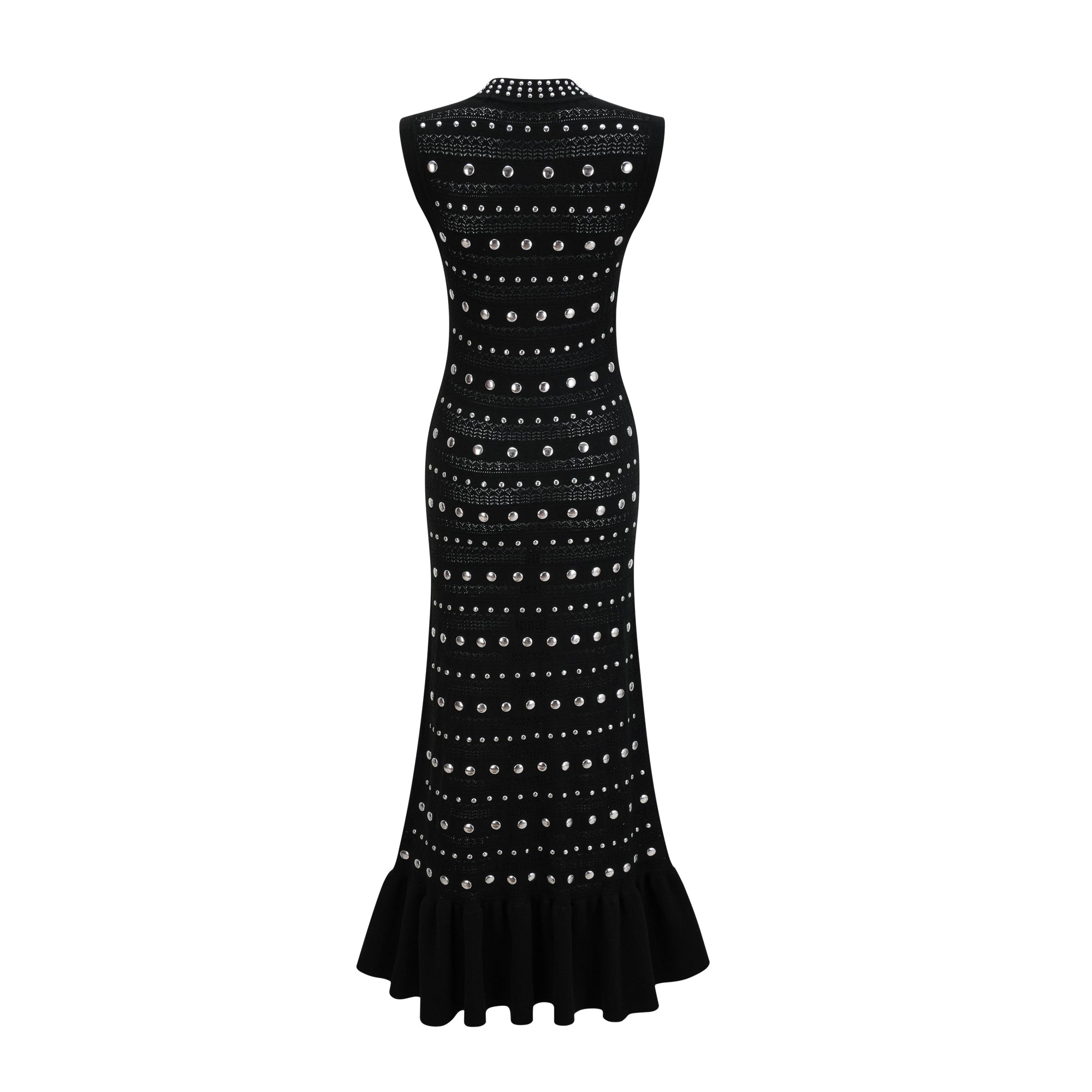Chloé Studded Crochet-Knit Maxi Dress in Black – Miss Rosier