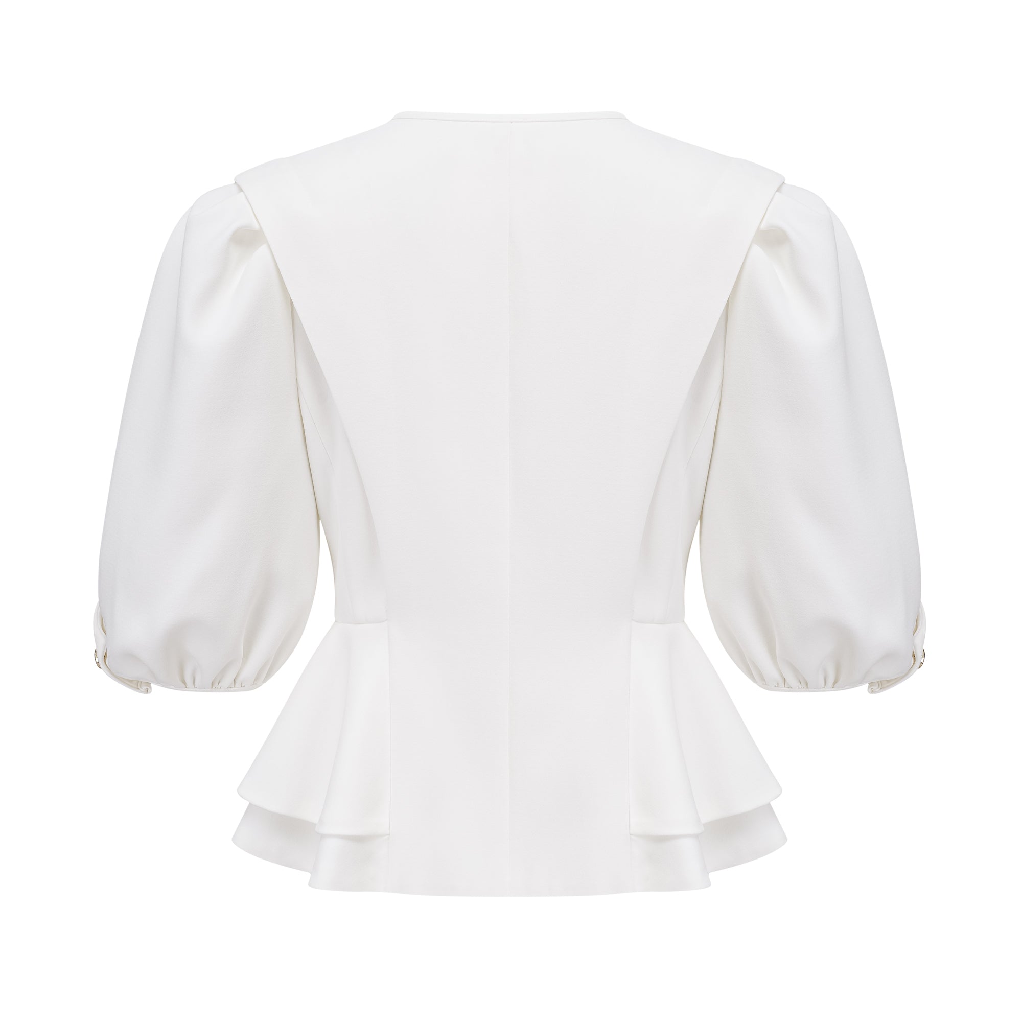 Gwenaëlle White Peplum Waist Blouse