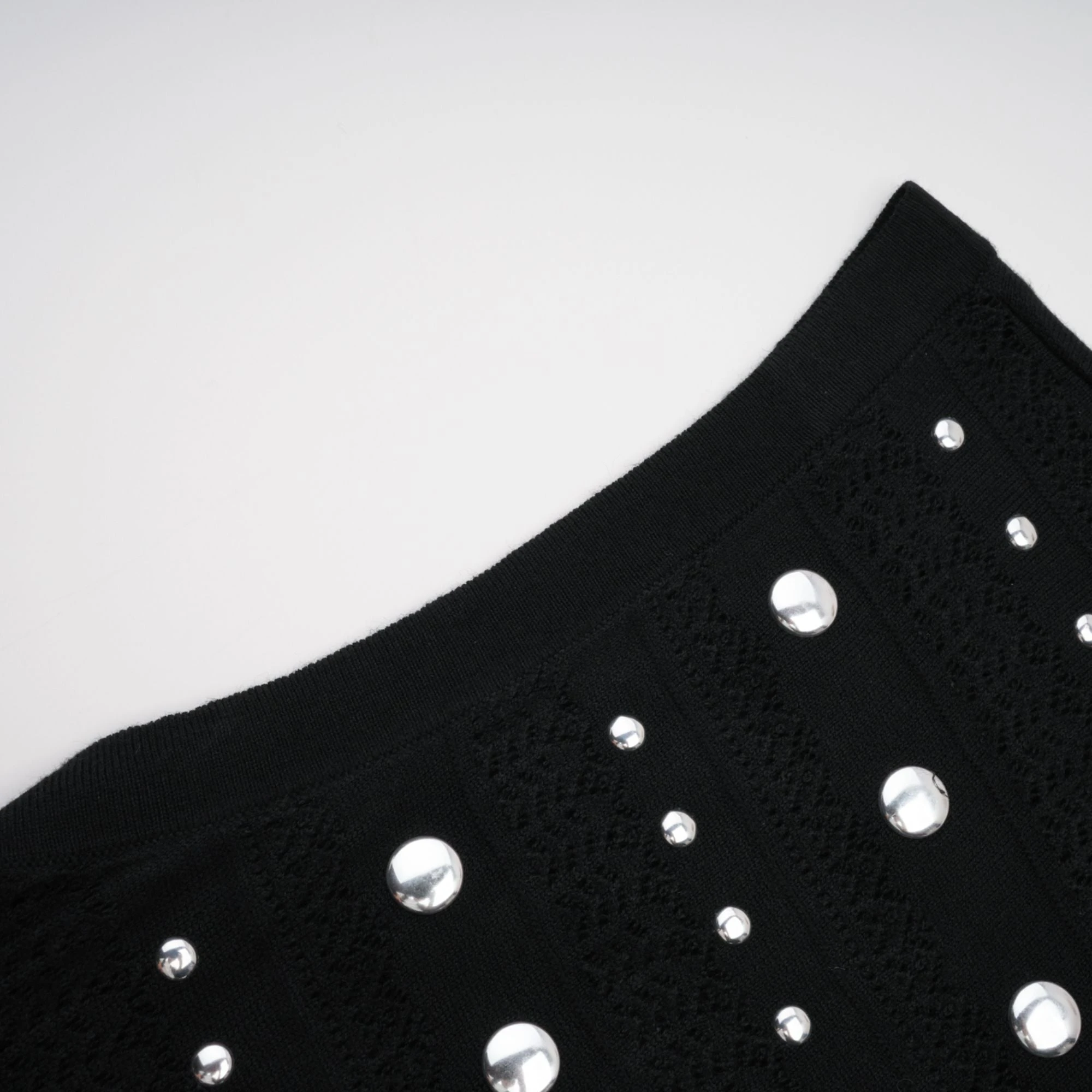 Chloé Studded Crochet-Knit Maxi Dress in Black