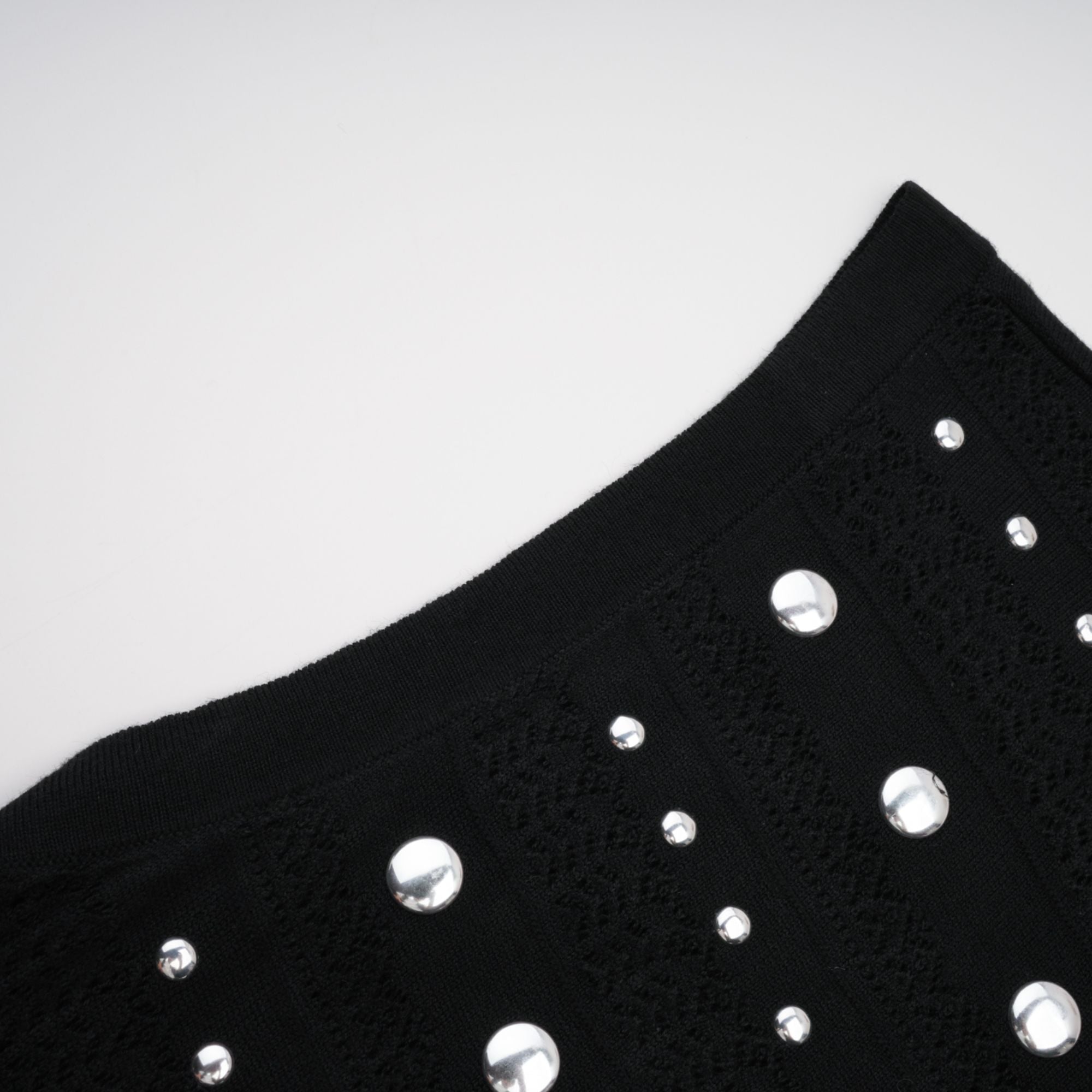 Chloé Studded Crochet-Knit Maxi Dress in Black