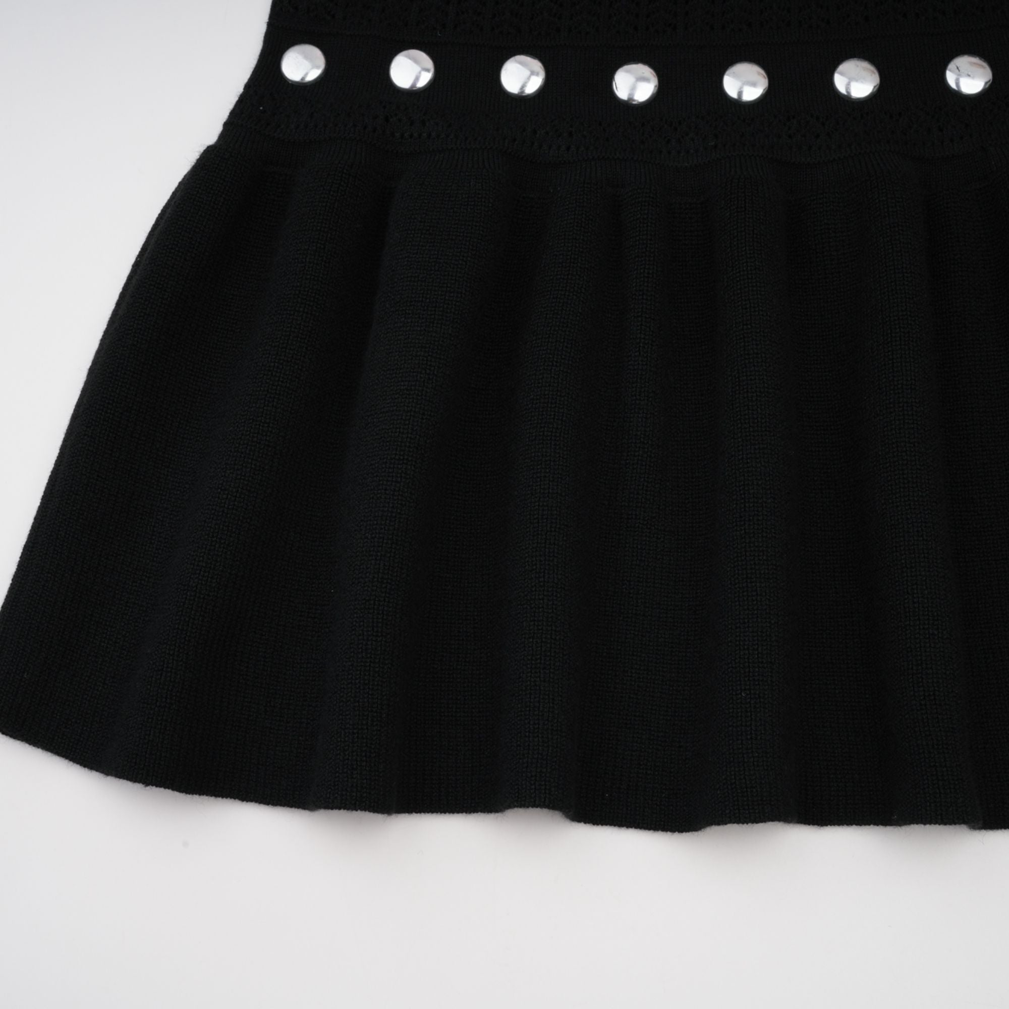 Chloé Studded Crochet-Knit Maxi Dress in Black