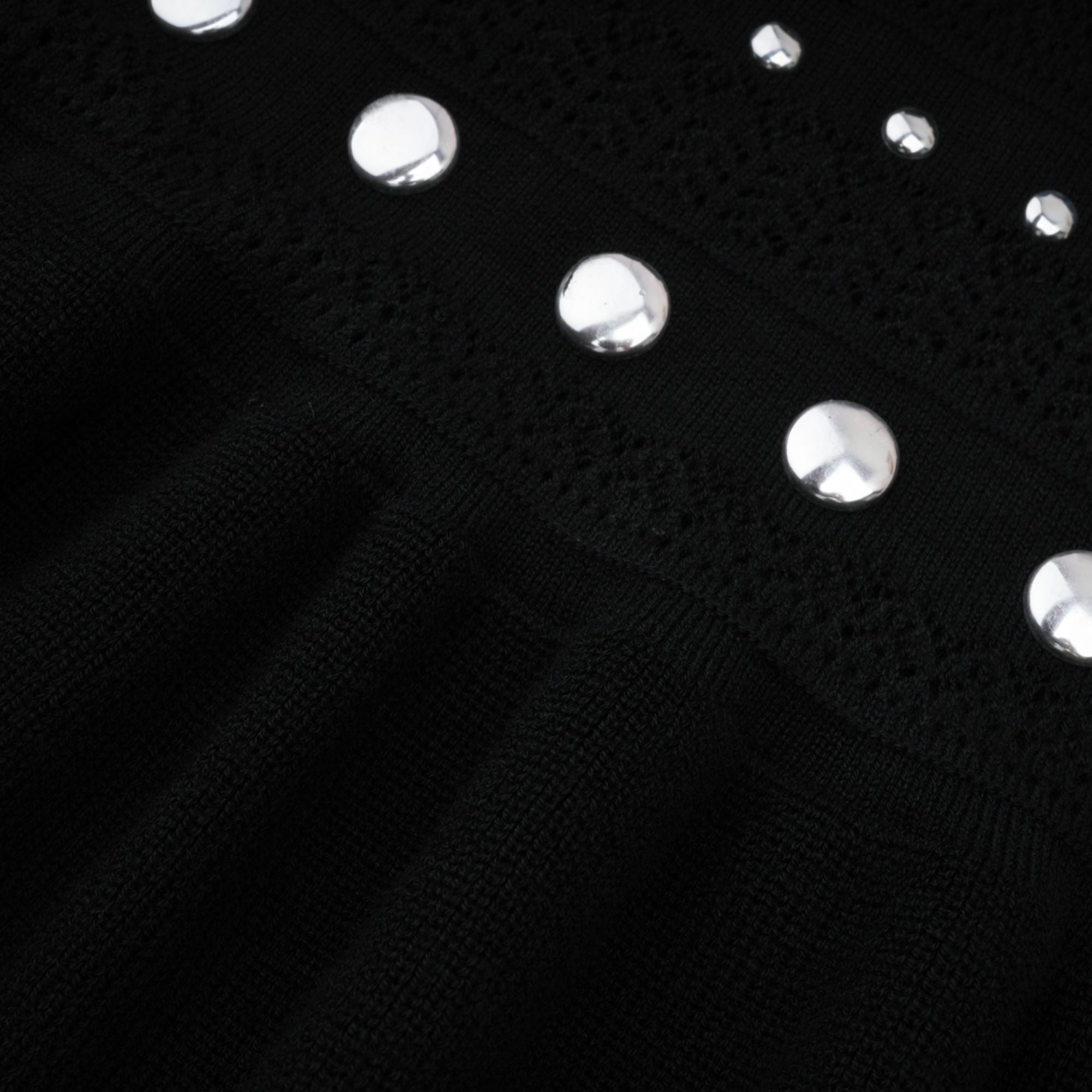 Chloé Studded Crochet-Knit Maxi Dress in Black