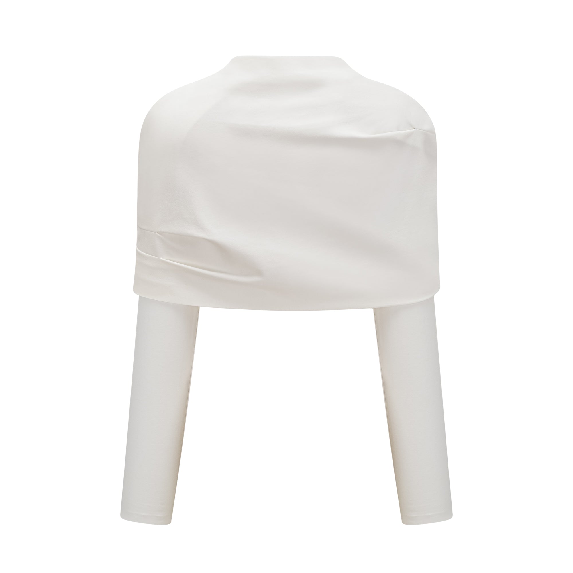Hanna White Ruched Cropped Top