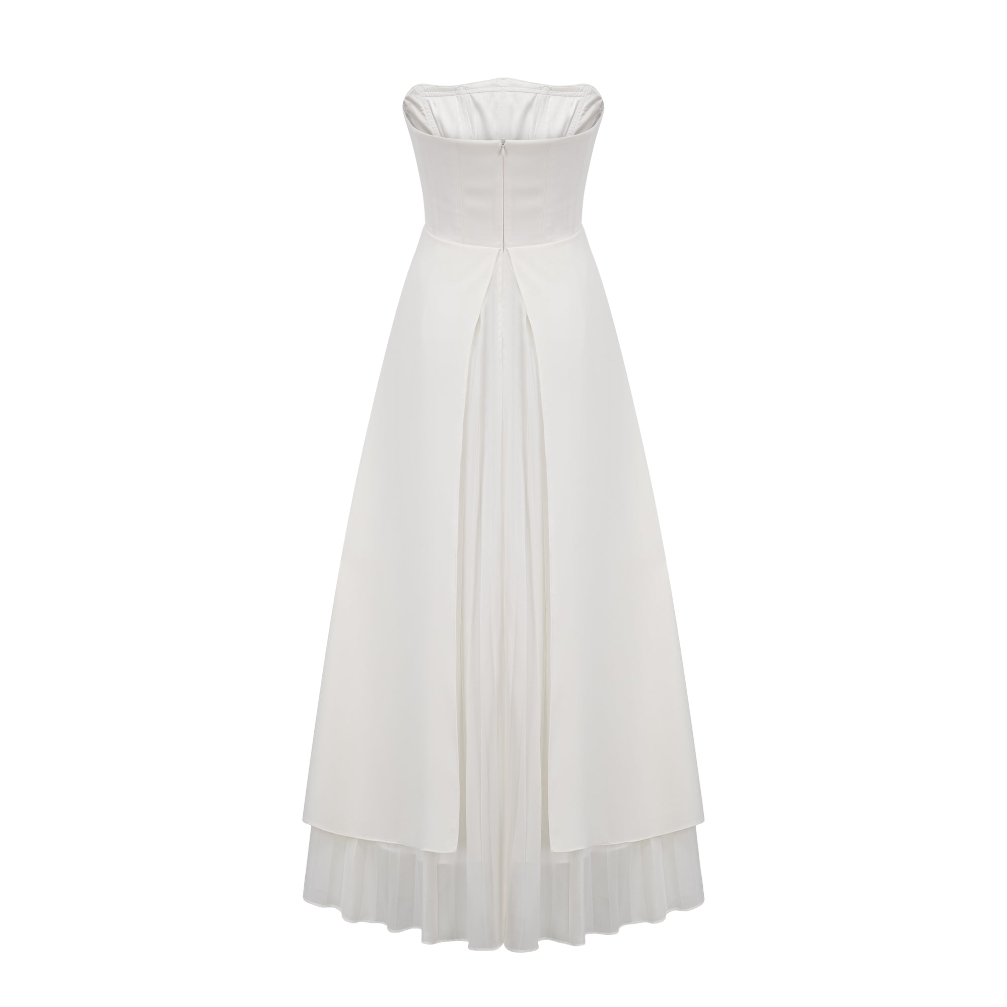 Vanessa White Pleated Off-Shoulder Maxi Dress