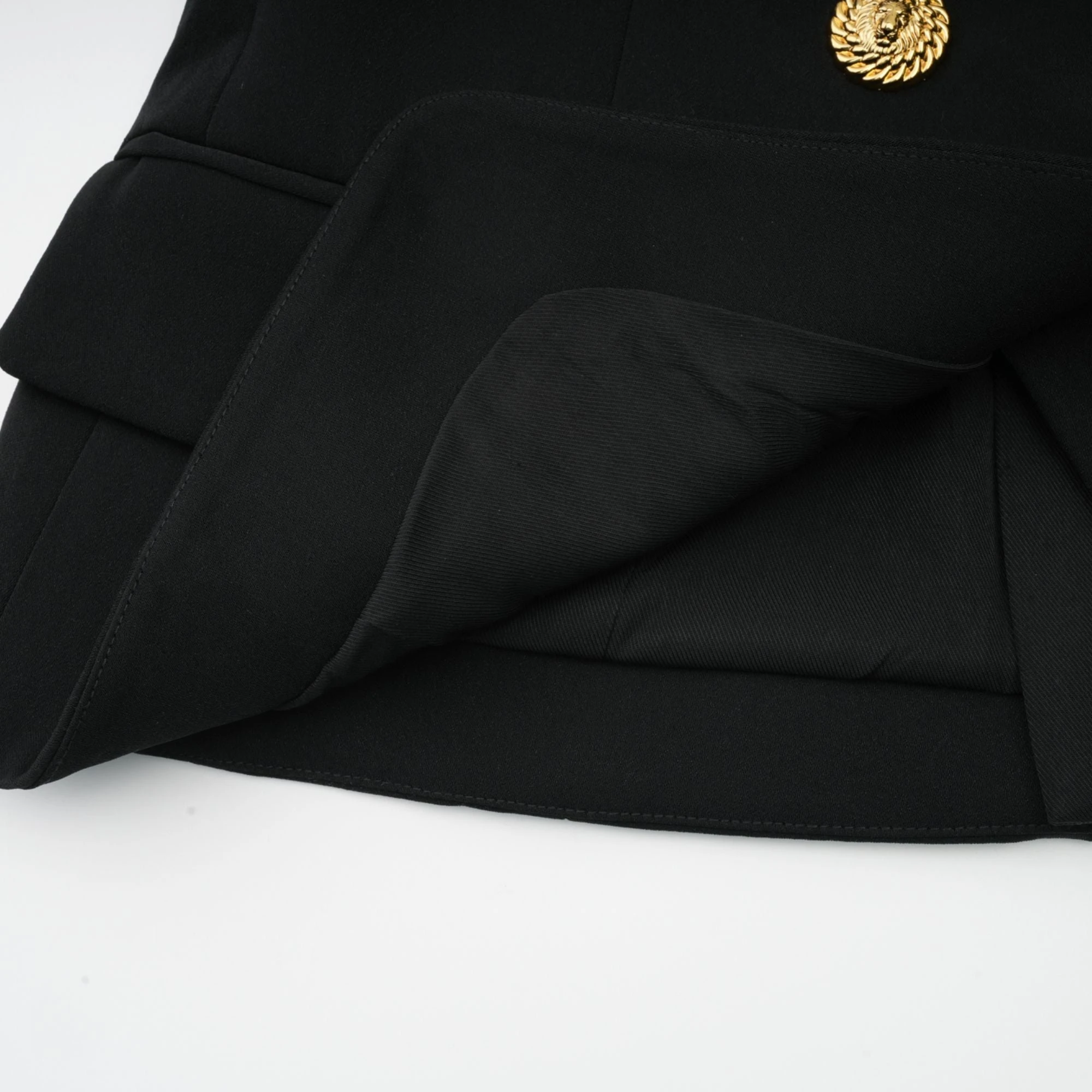 Harper Black Tailored Double-breasted Halterneck Top