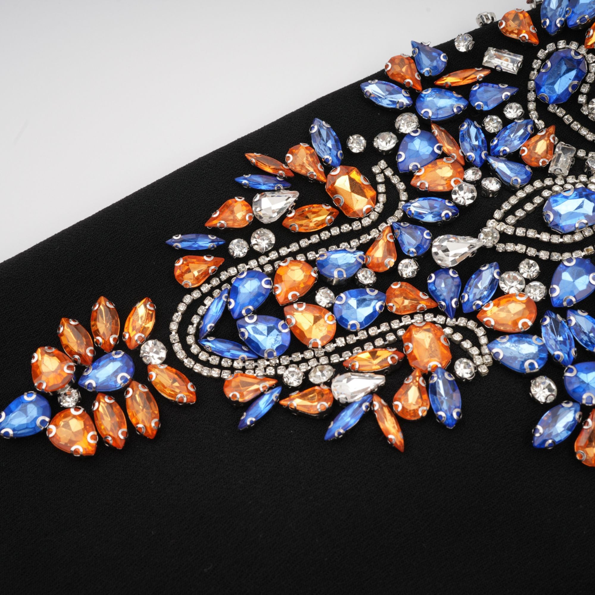 Maelys Black Crystal-Embellished Midi Dress