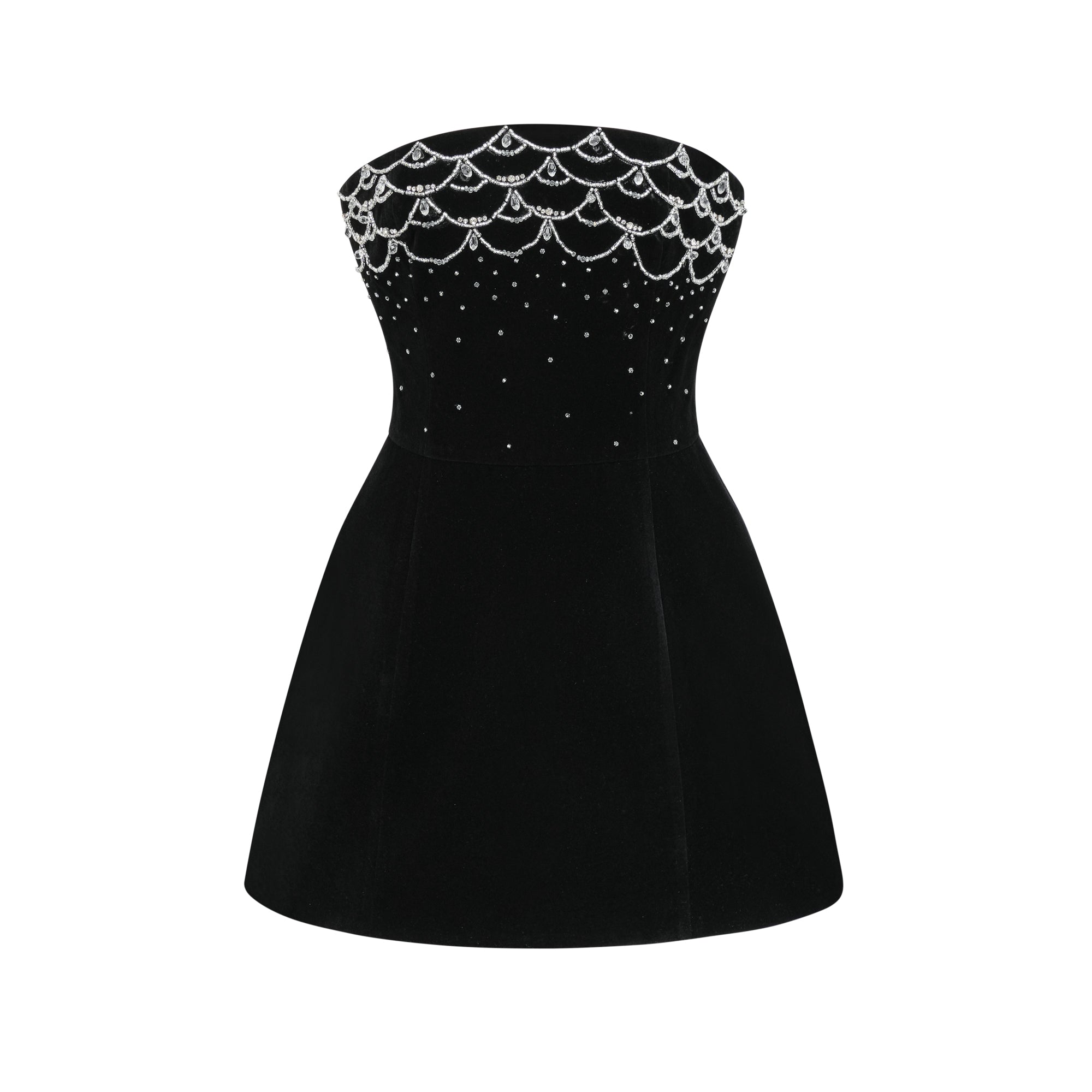 Sandrine Crystal-Embellished Velvet Mini Dress
