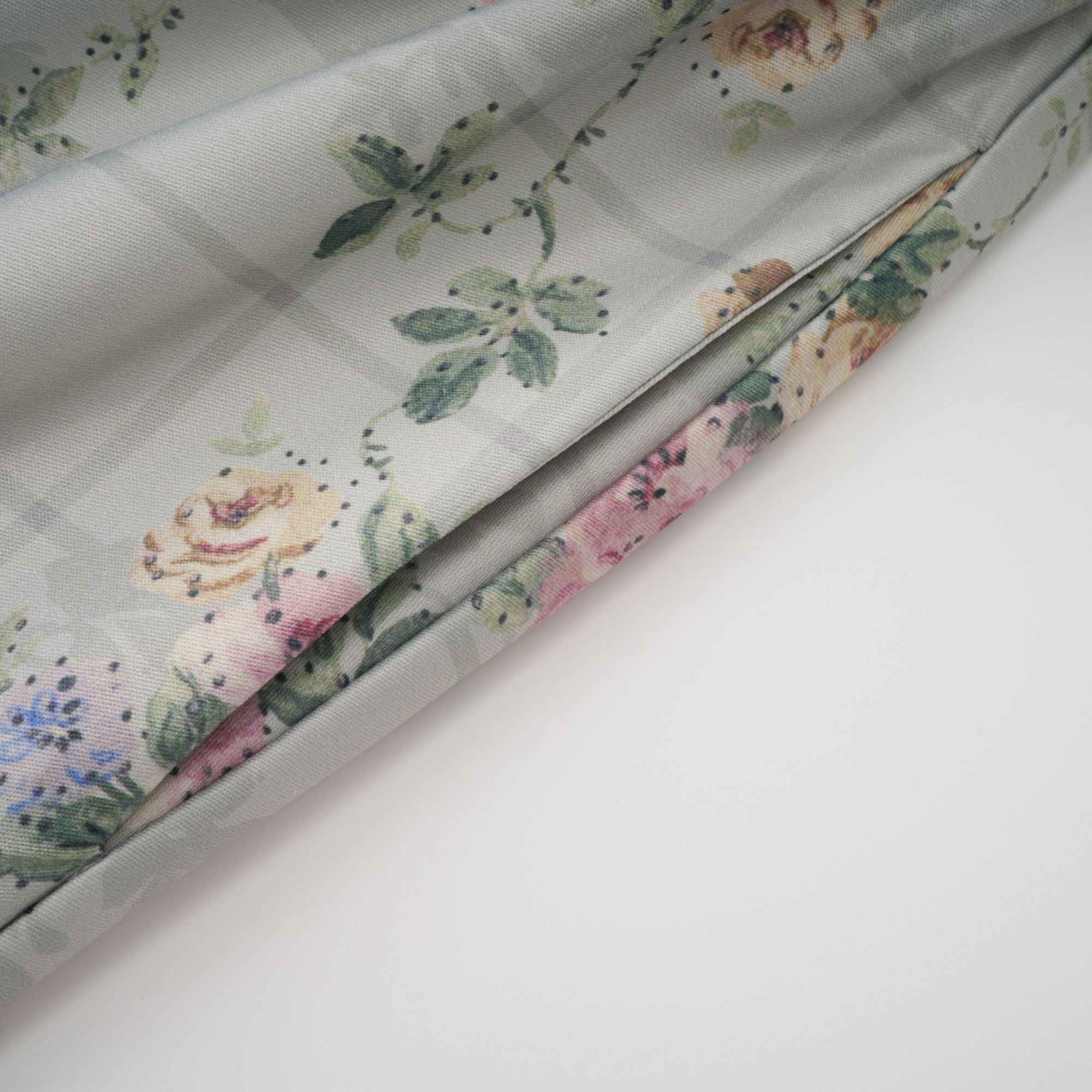 Prunelle Sage-Green Floral-Print Shirred Midi Dress