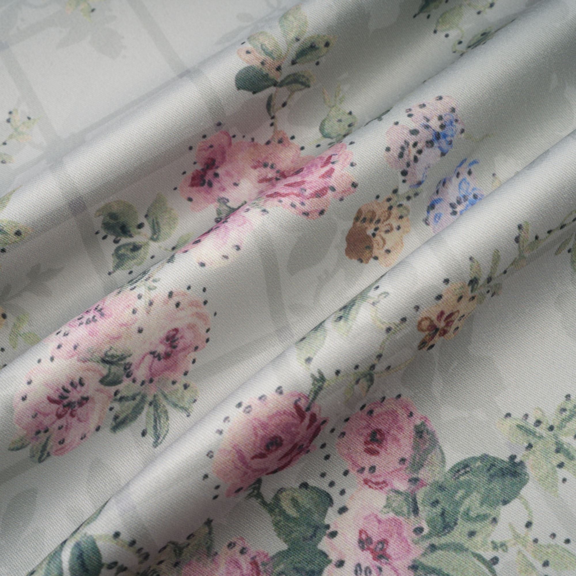 Prunelle Sage-Green Floral-Print Shirred Midi Dress