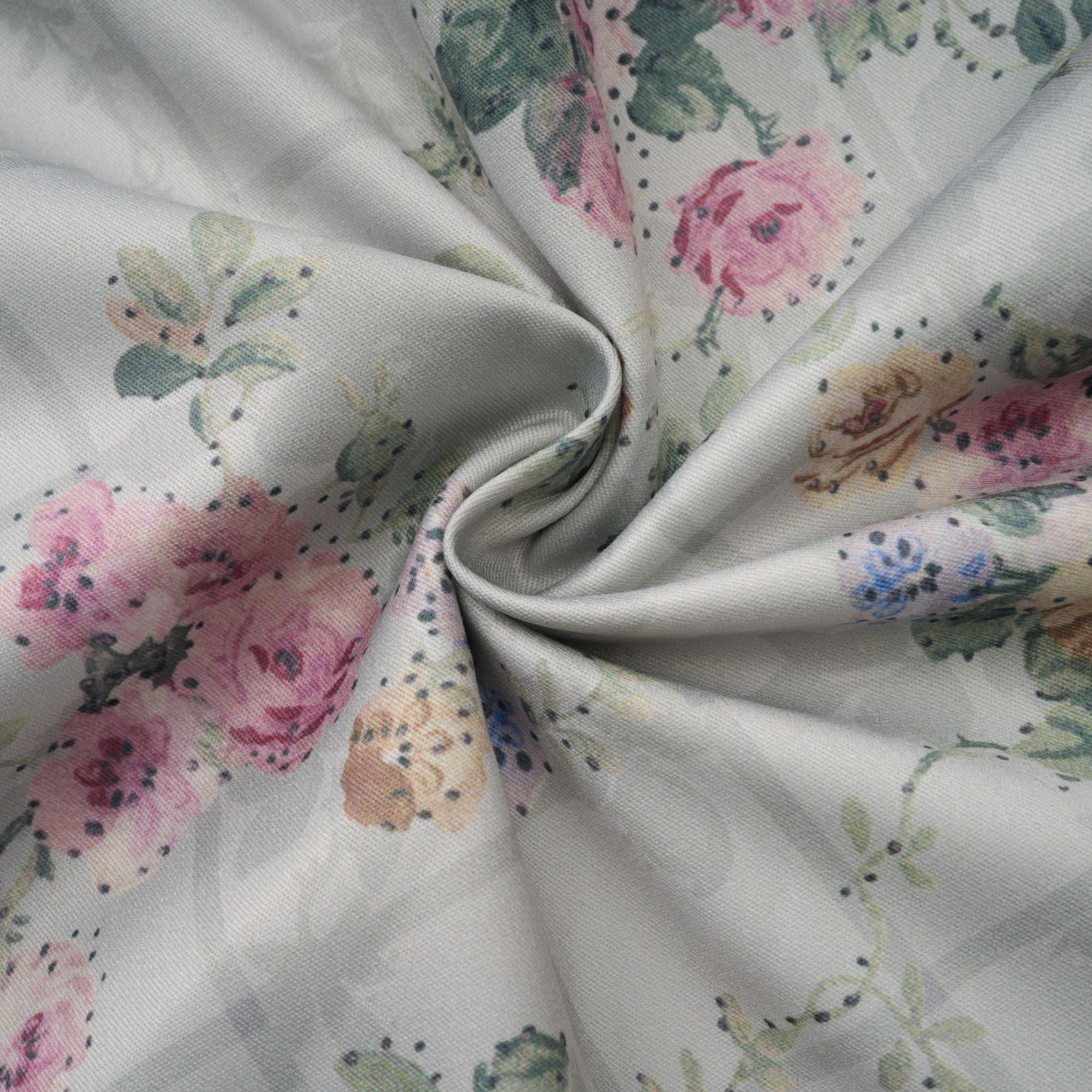 Prunelle Sage-Green Floral-Print Shirred Midi Dress