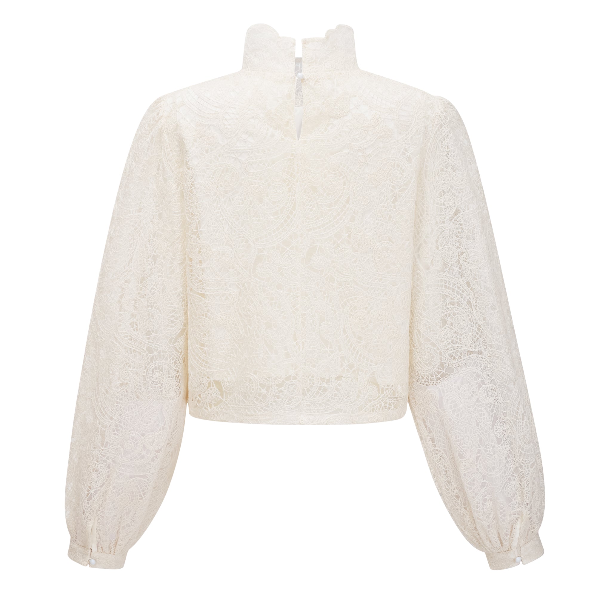 White Lace Blouse & Skirt Set