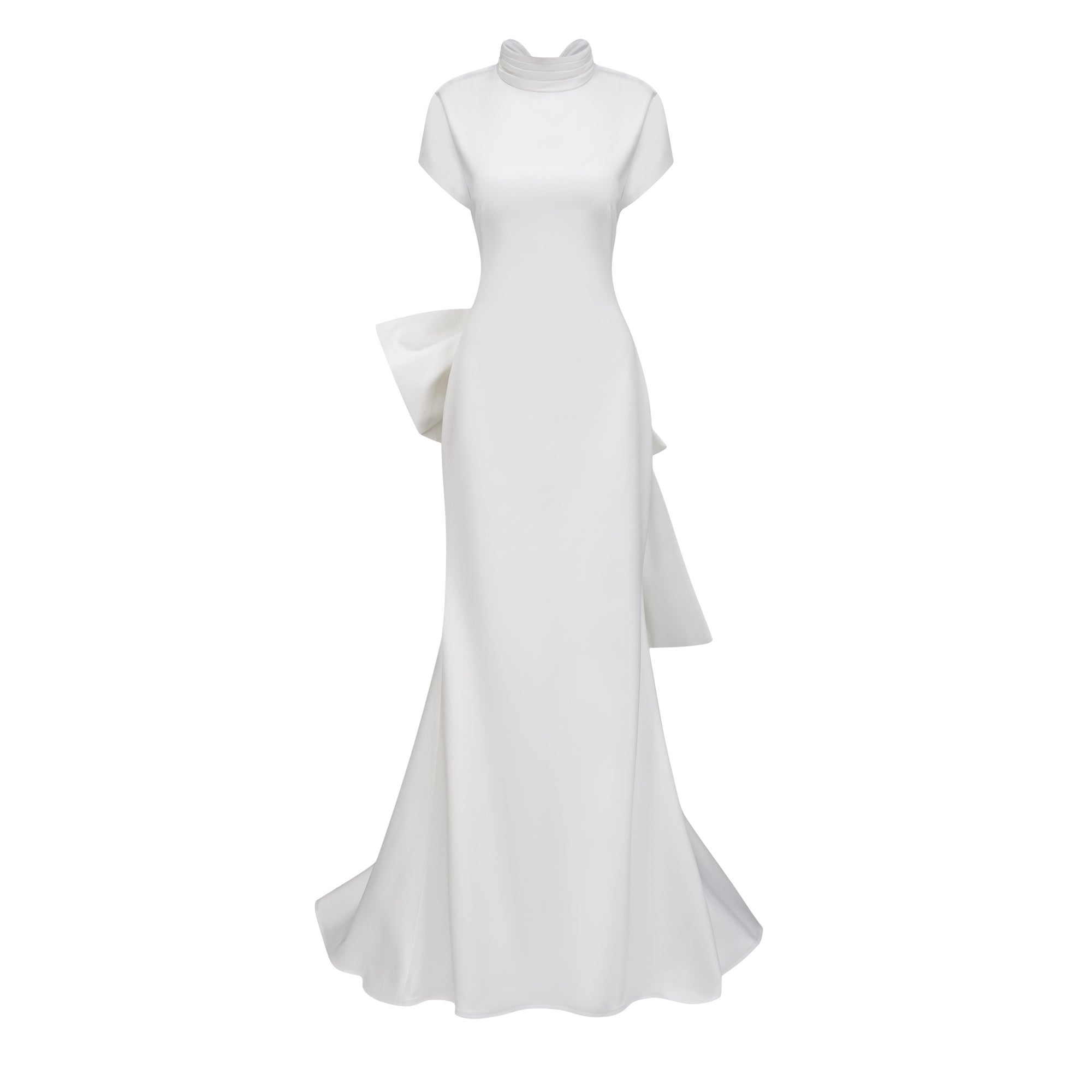 Camille White Statement Bow Mermaid Maxi Dress