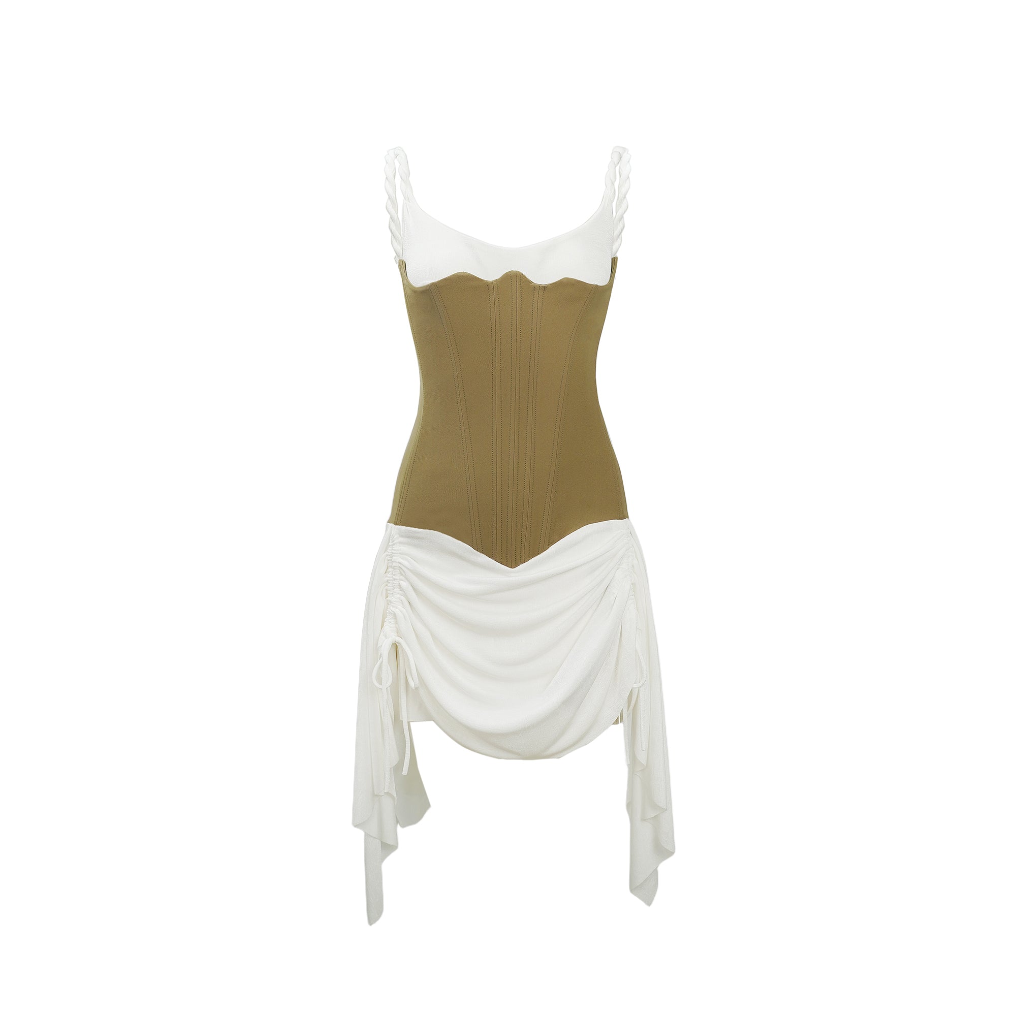 Yasmine Brown Bustier Panel Mini Dress – Miss Rosier - Women's
