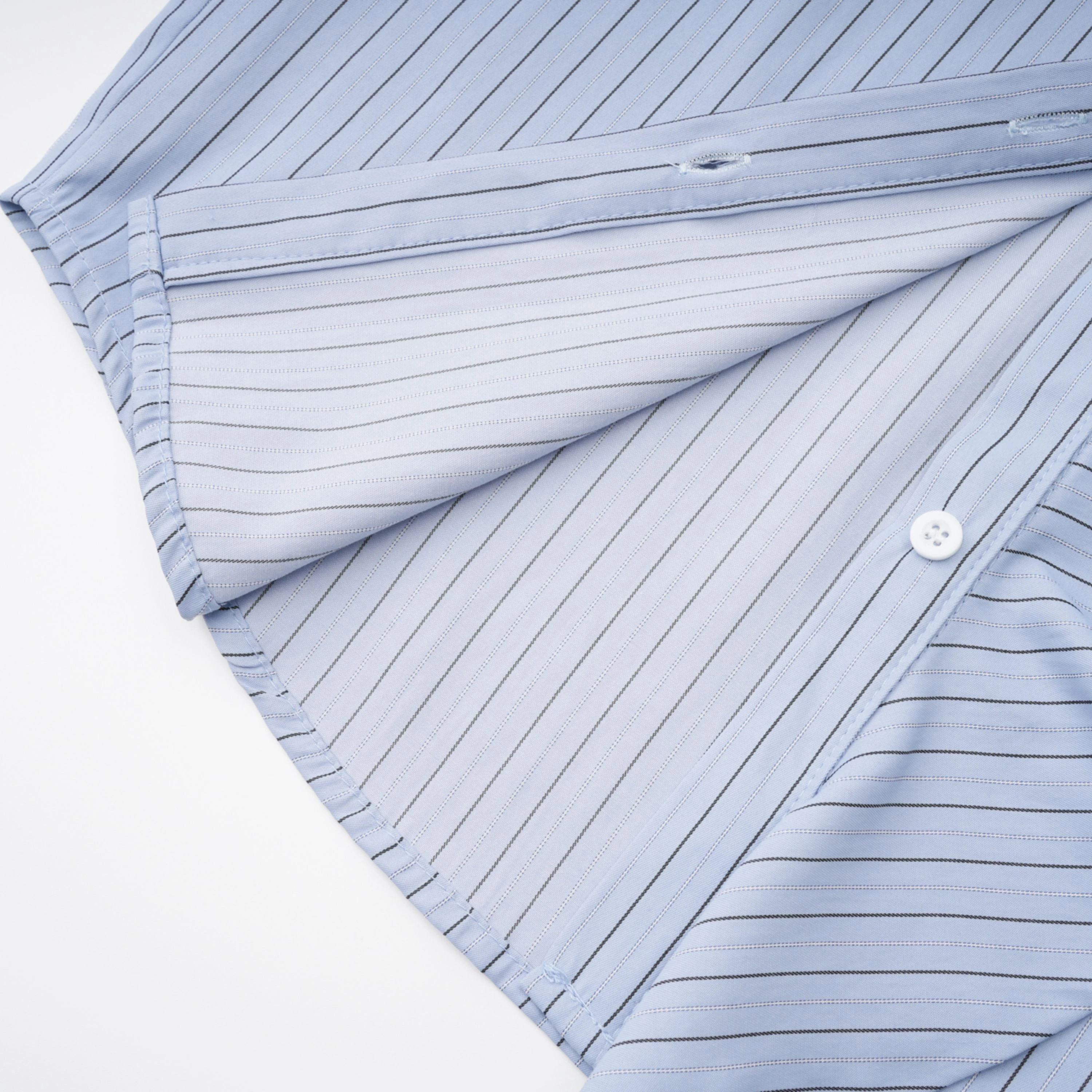 Blue 3D Petal Pinstriped Shirt