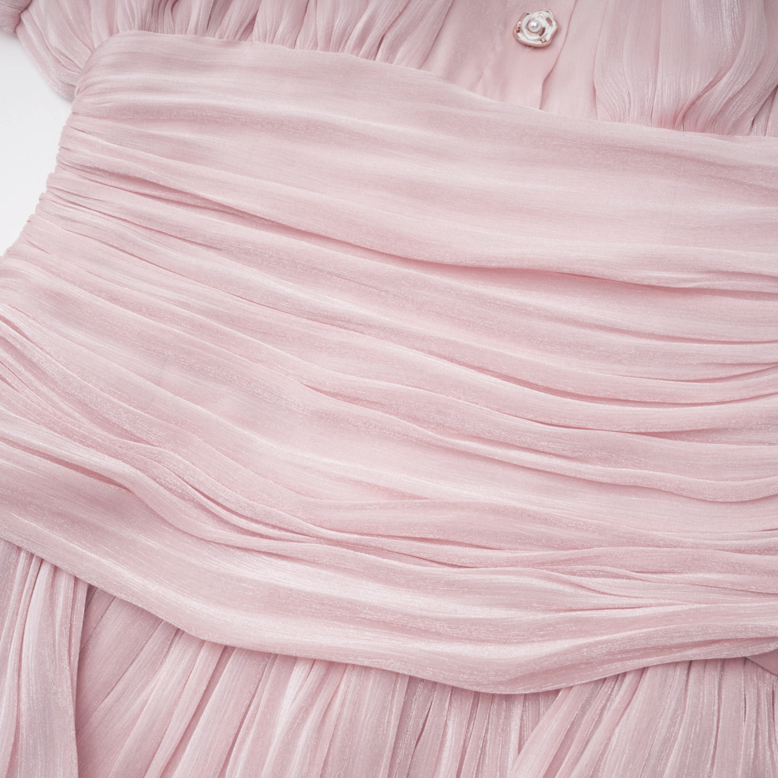 Emersyn Pink High-Neck Ruffled Detail Mini Dress