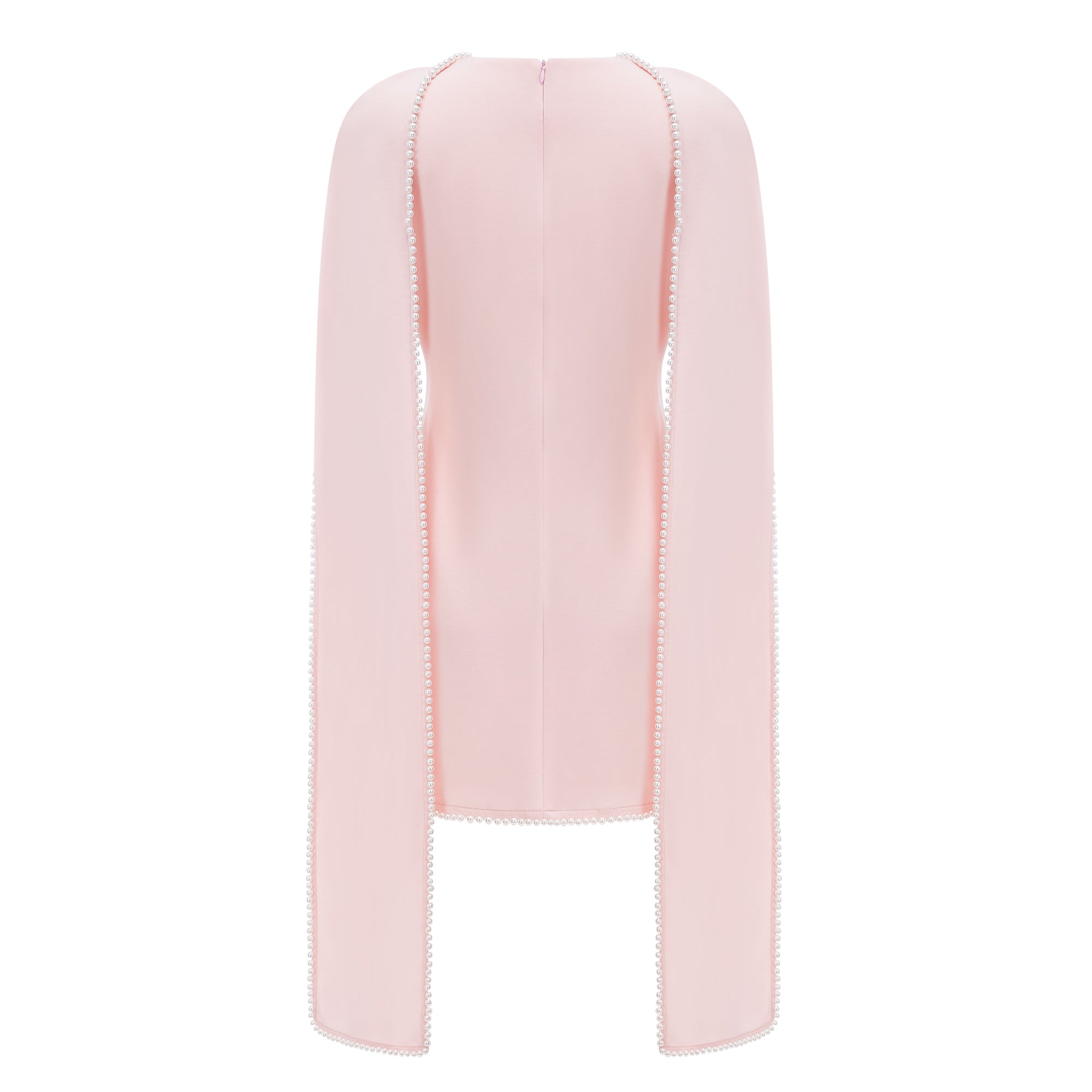 Piroska Pink Sleeveless Pearl Trim Mini Dress