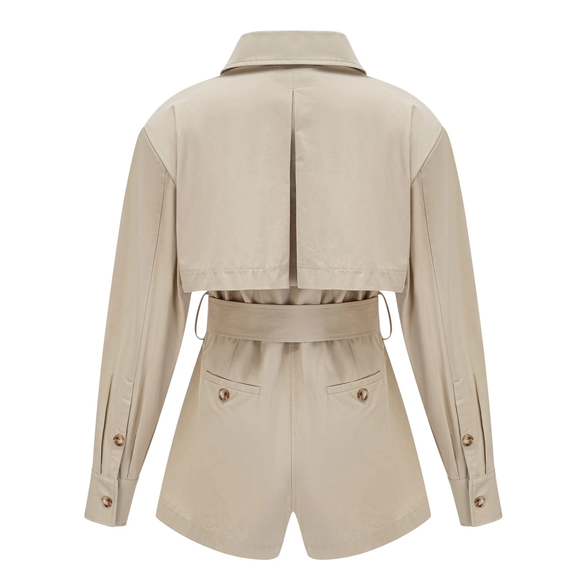 Asymmetrical Trench Style Playsuit
