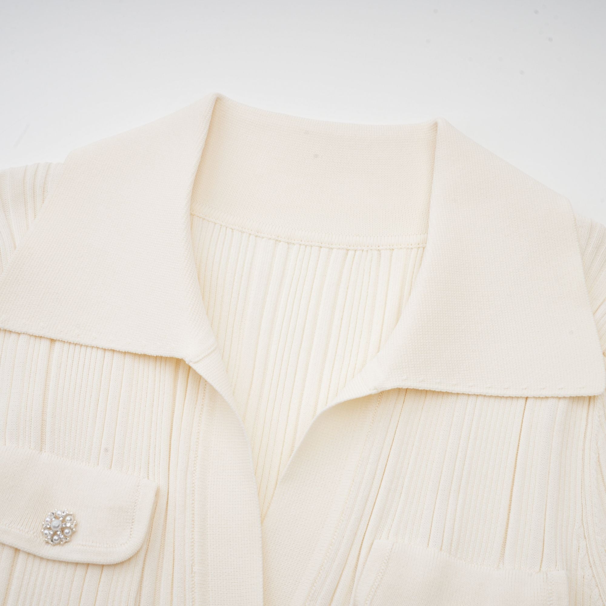 Nouria White Mermaid-Hem Knit Midi Dress