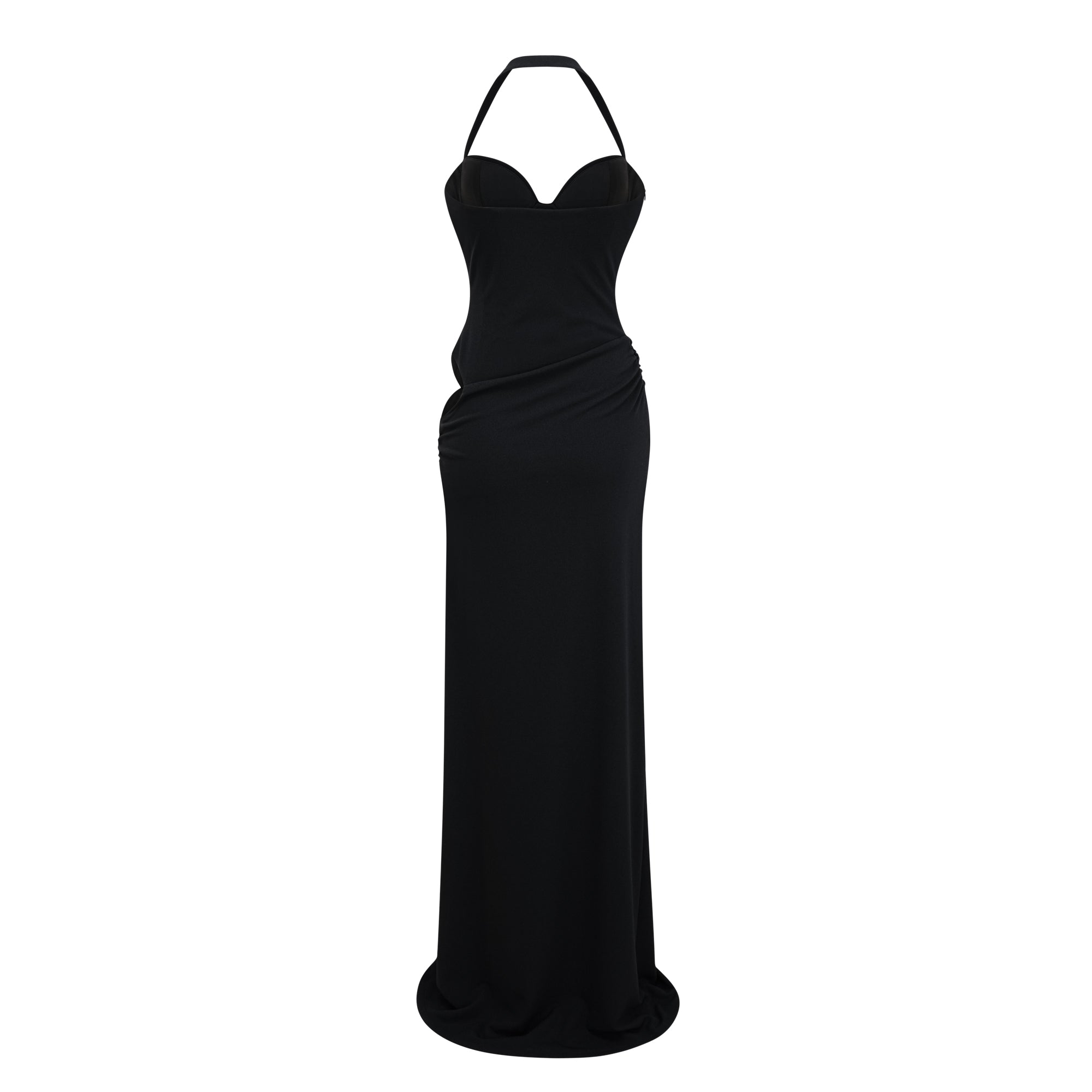 Kaelin Black Halterneck Cut Out  Maxi Dress