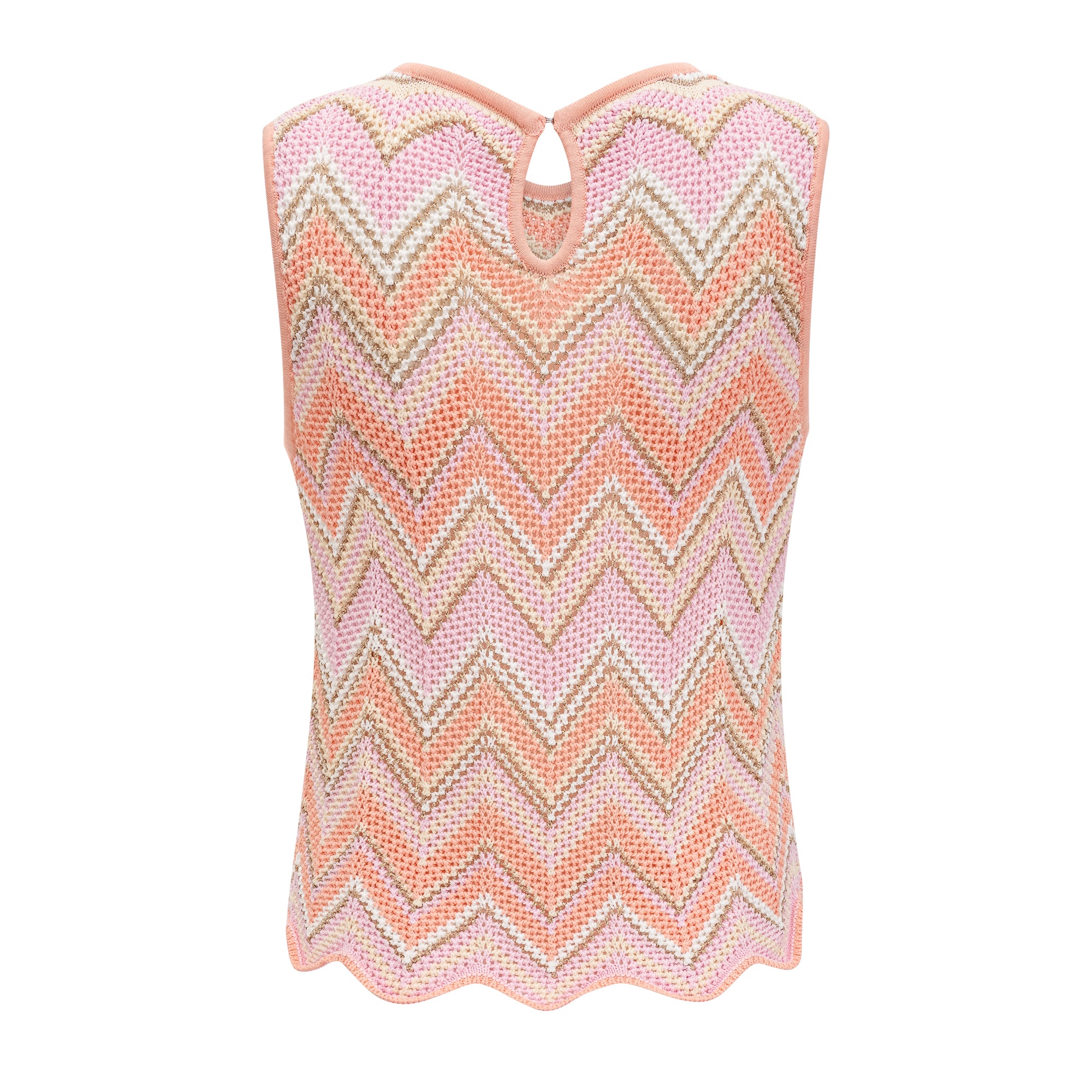 Irina Pink Zigzag Pointelle Knit Matching Set