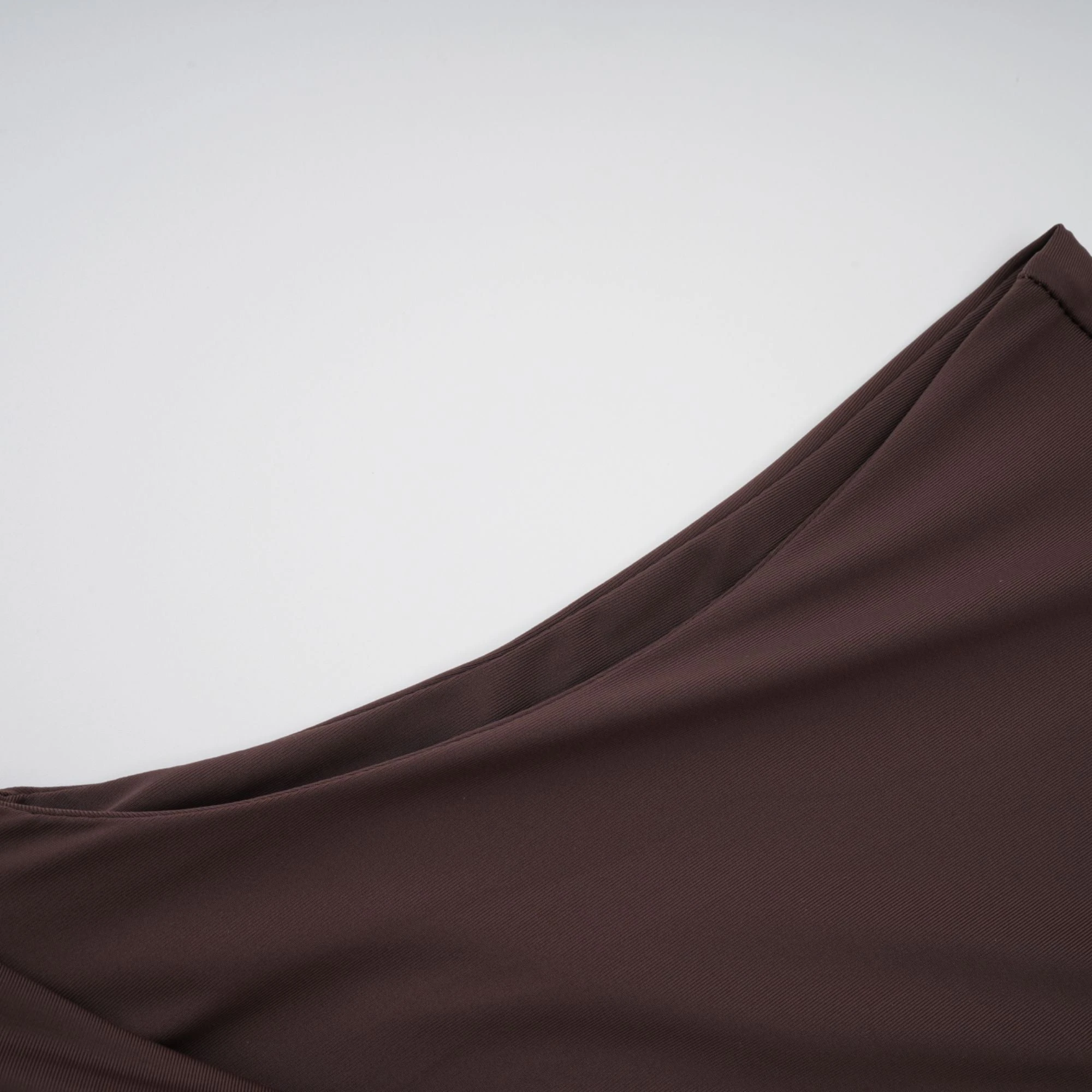 Fée Brown Asymmetrical Ruched Mini Dress